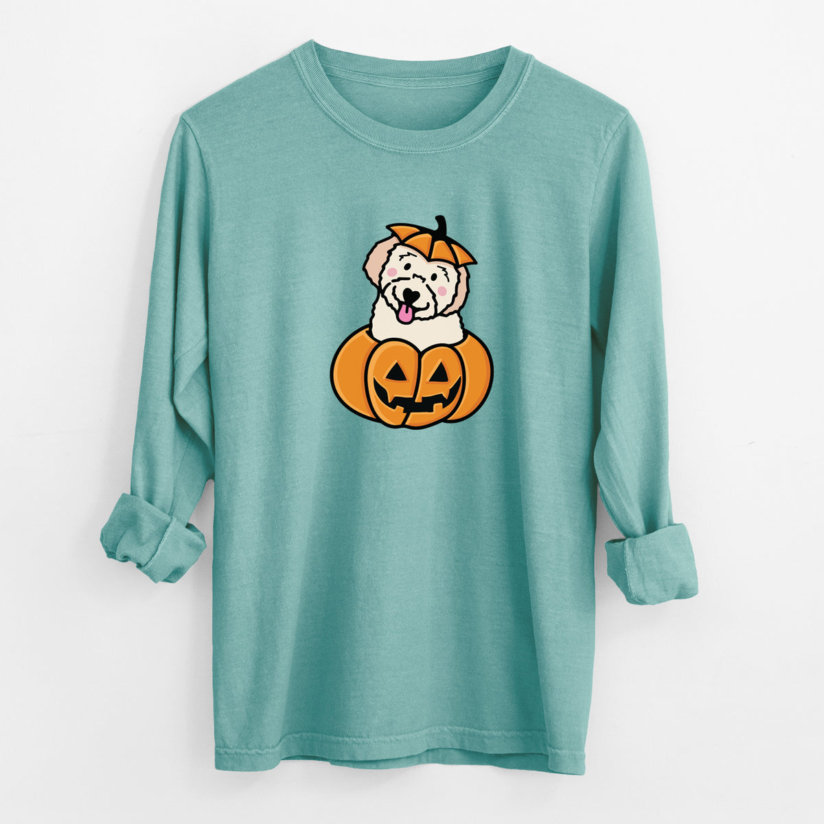Pumpkin Pup - Doodle - Heavyweight 100% Cotton Long Sleeve