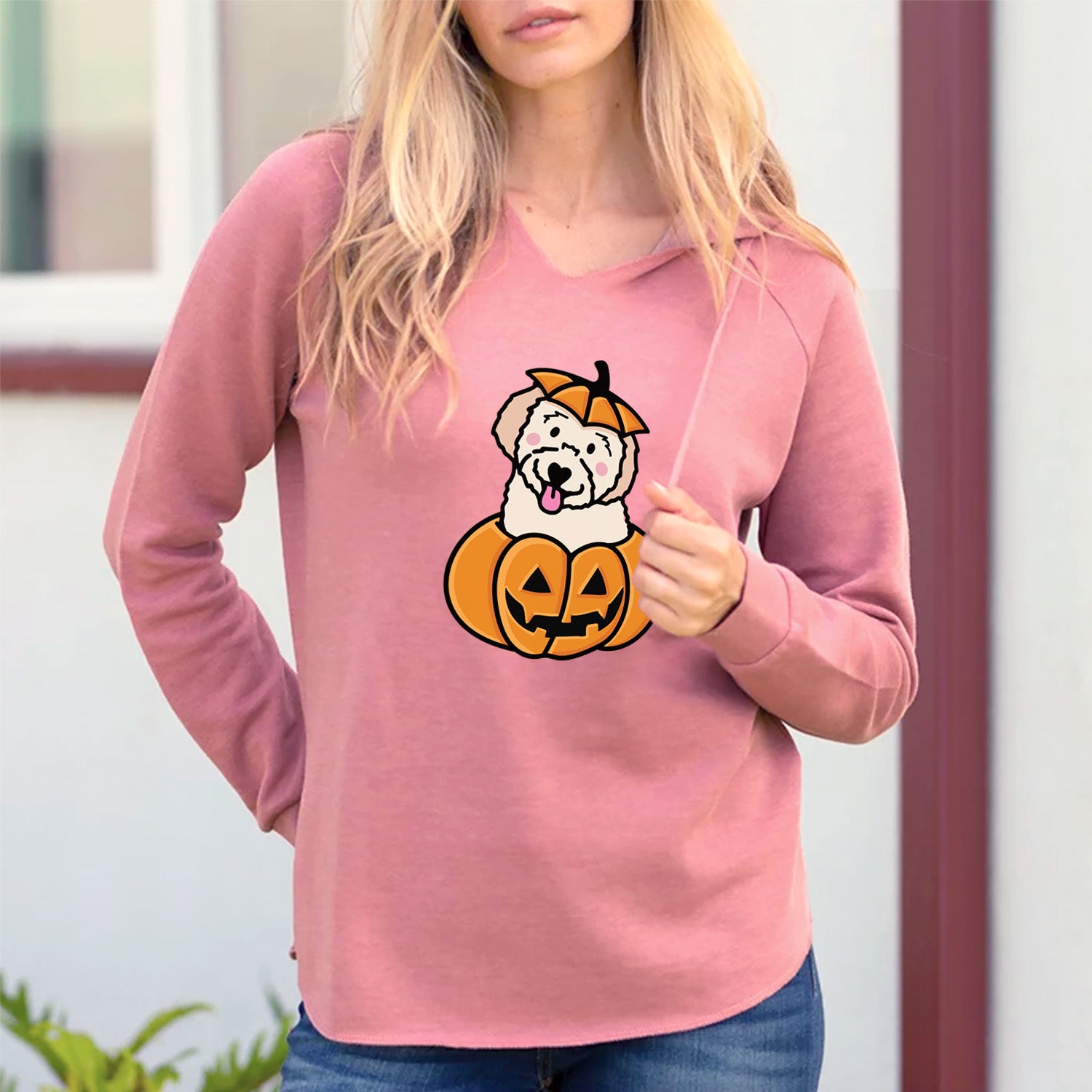 Pumpkin Pup - Doodle - Cali Wave Hooded Sweatshirt