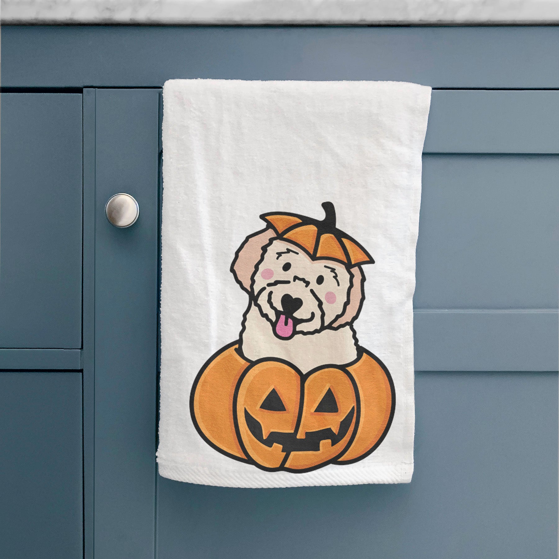 Pumpkin Pup - Doodle Hand Towel