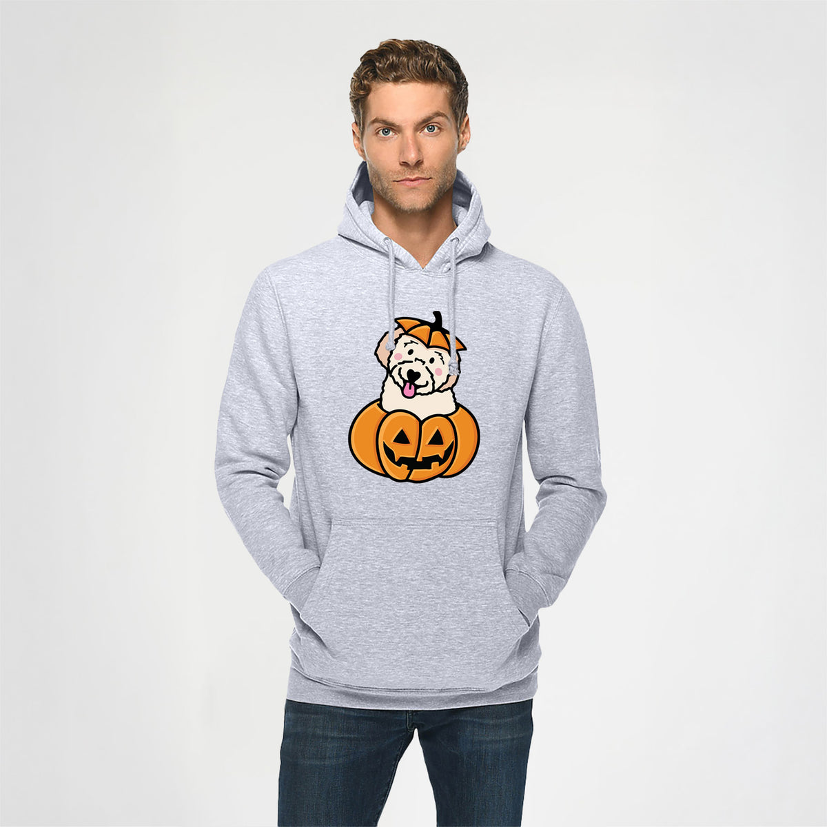 Pumpkin Pup - Doodle - Heavyweight Fleece Hoodie