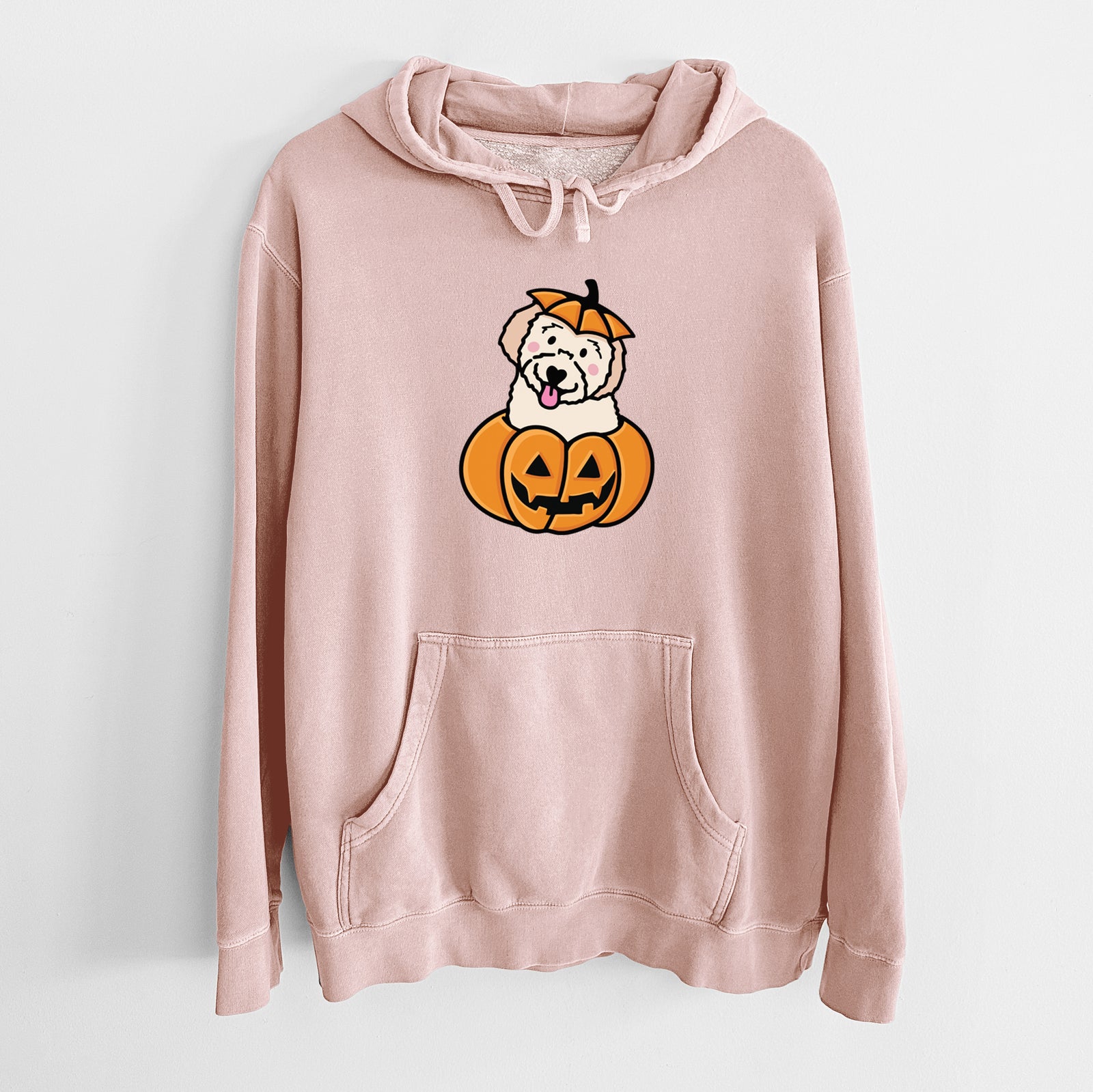 Pumpkin Pup - Doodle - Unisex Pigment Dyed Hoodie