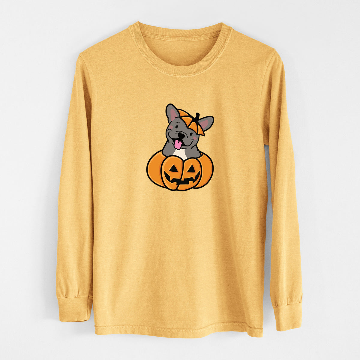 Pumpkin Pup - French Bulldog - Heavyweight 100% Cotton Long Sleeve