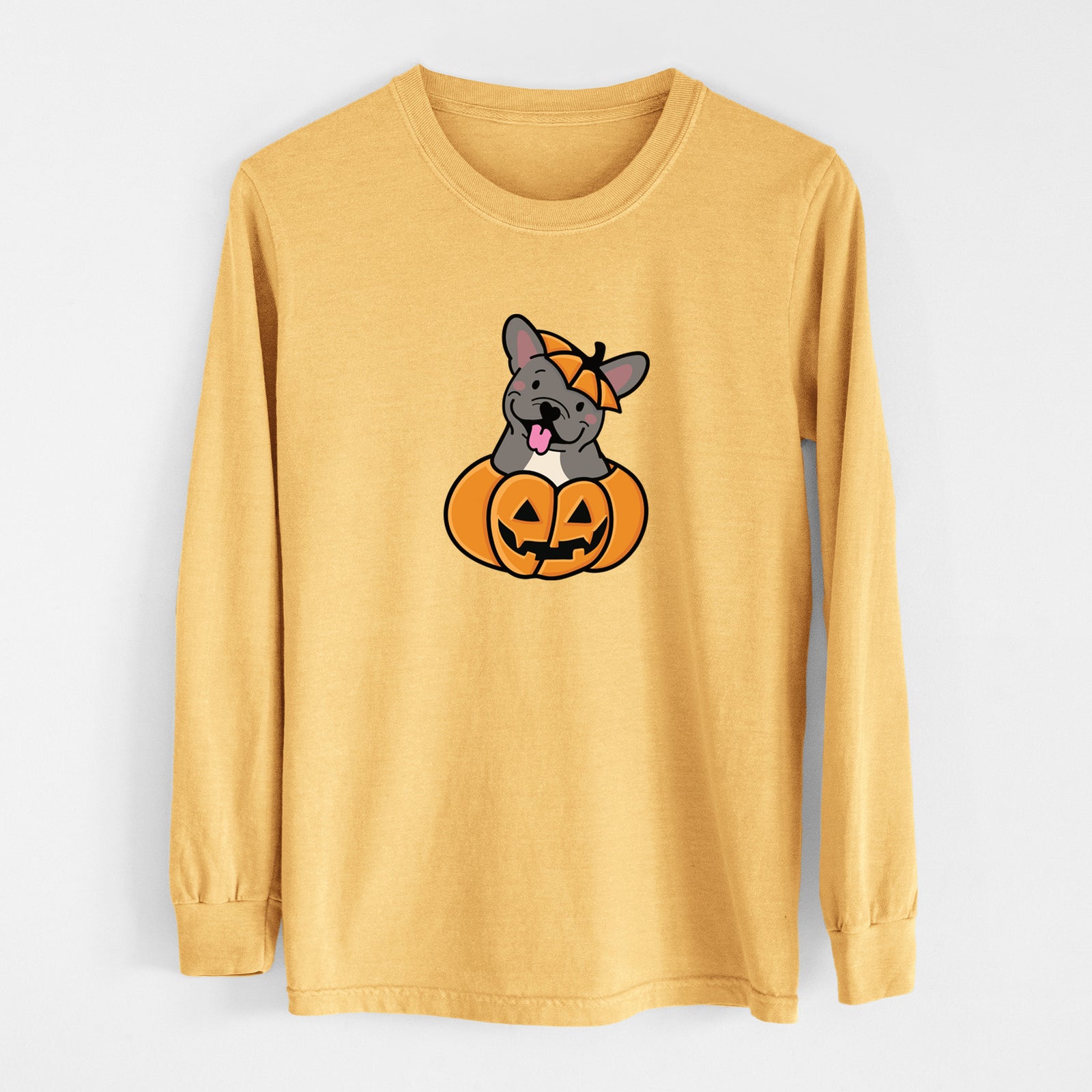 Pumpkin Pup - French Bulldog - Heavyweight 100% Cotton Long Sleeve