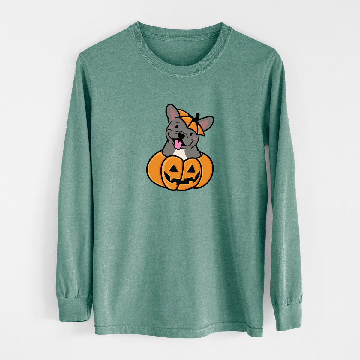 Pumpkin Pup - French Bulldog - Heavyweight 100% Cotton Long Sleeve