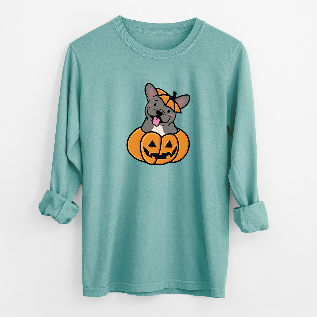 Pumpkin Pup - French Bulldog - Heavyweight 100% Cotton Long Sleeve