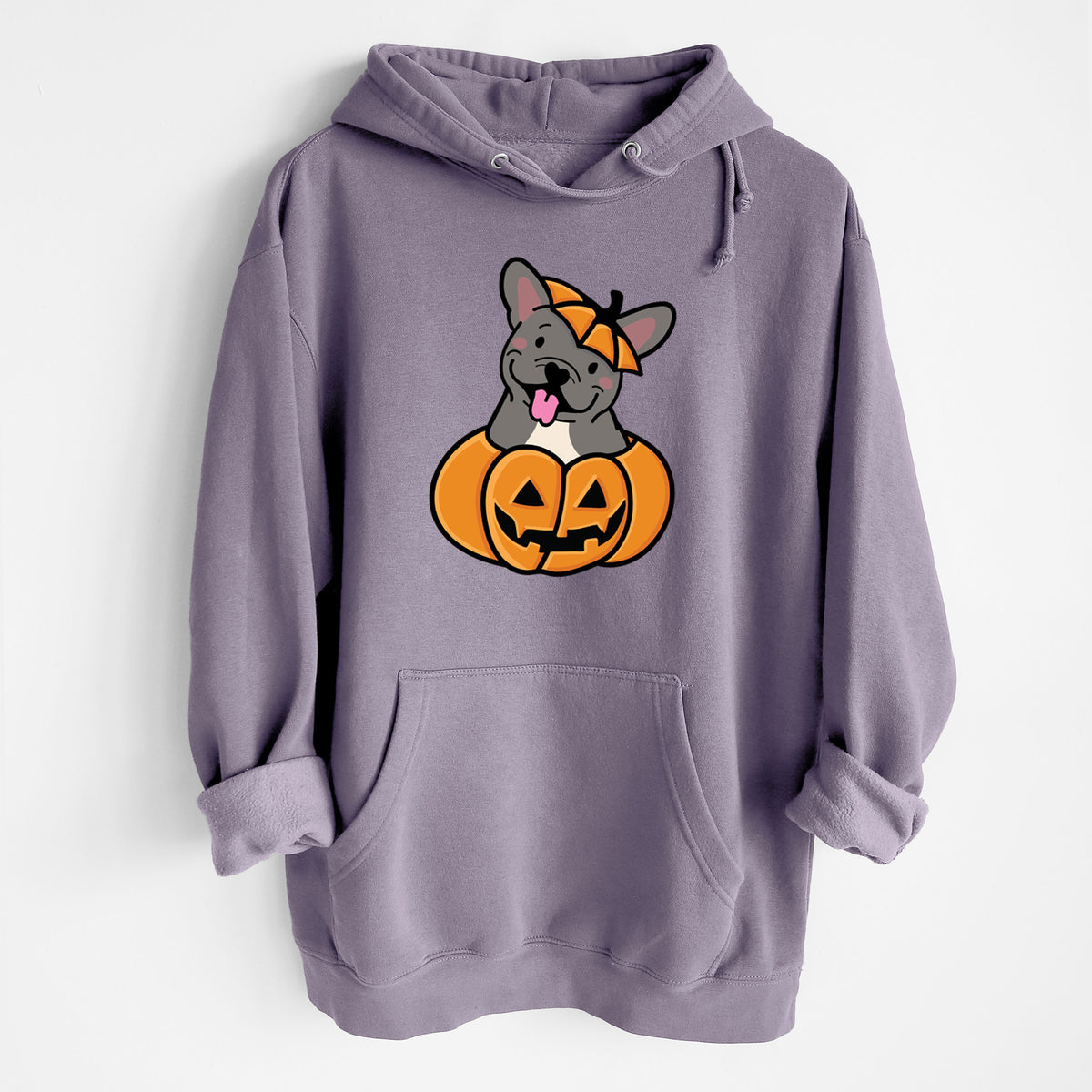 Pumpkin Pup - French Bulldog - Heavyweight Fleece Hoodie