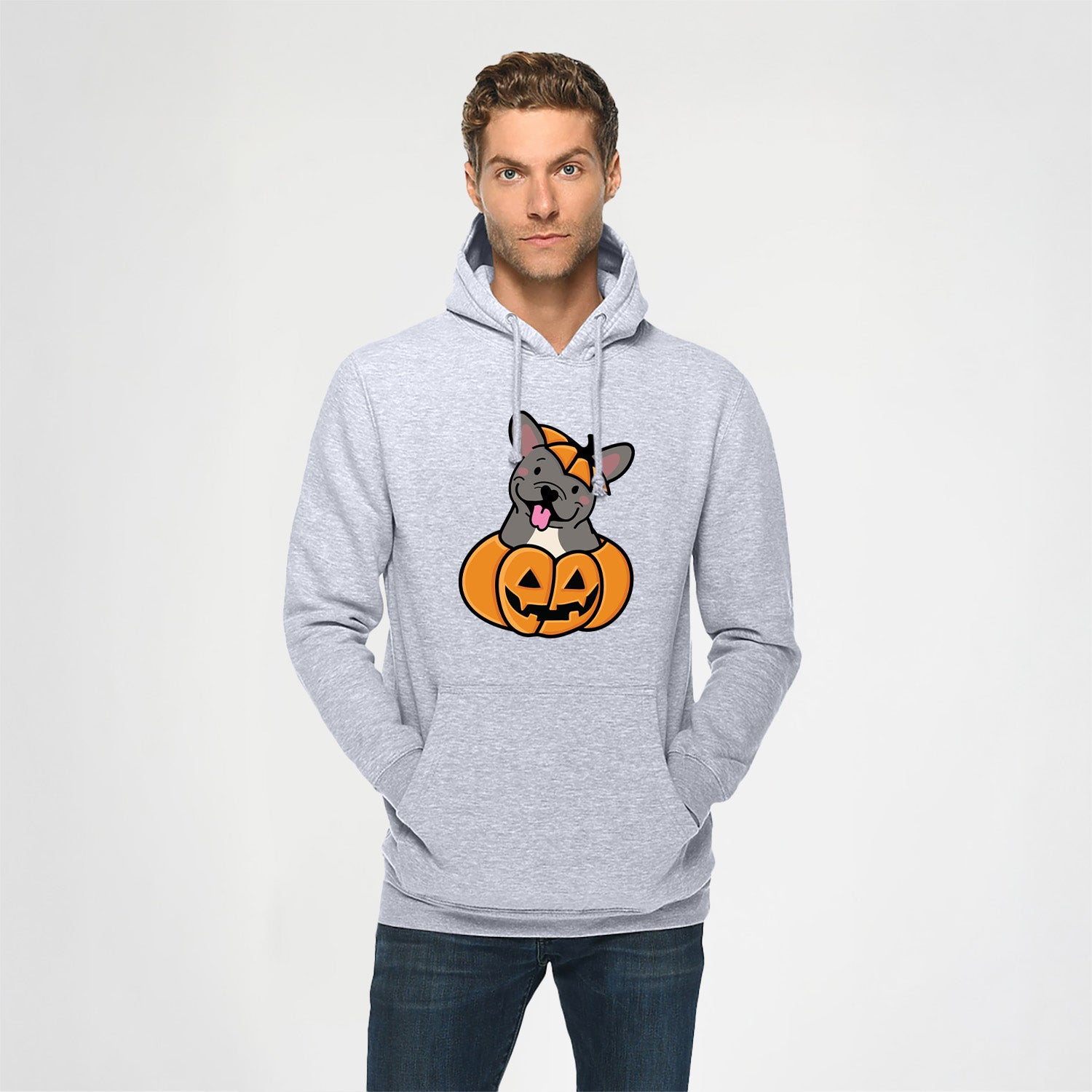 Pumpkin Pup - French Bulldog - Heavyweight Fleece Hoodie