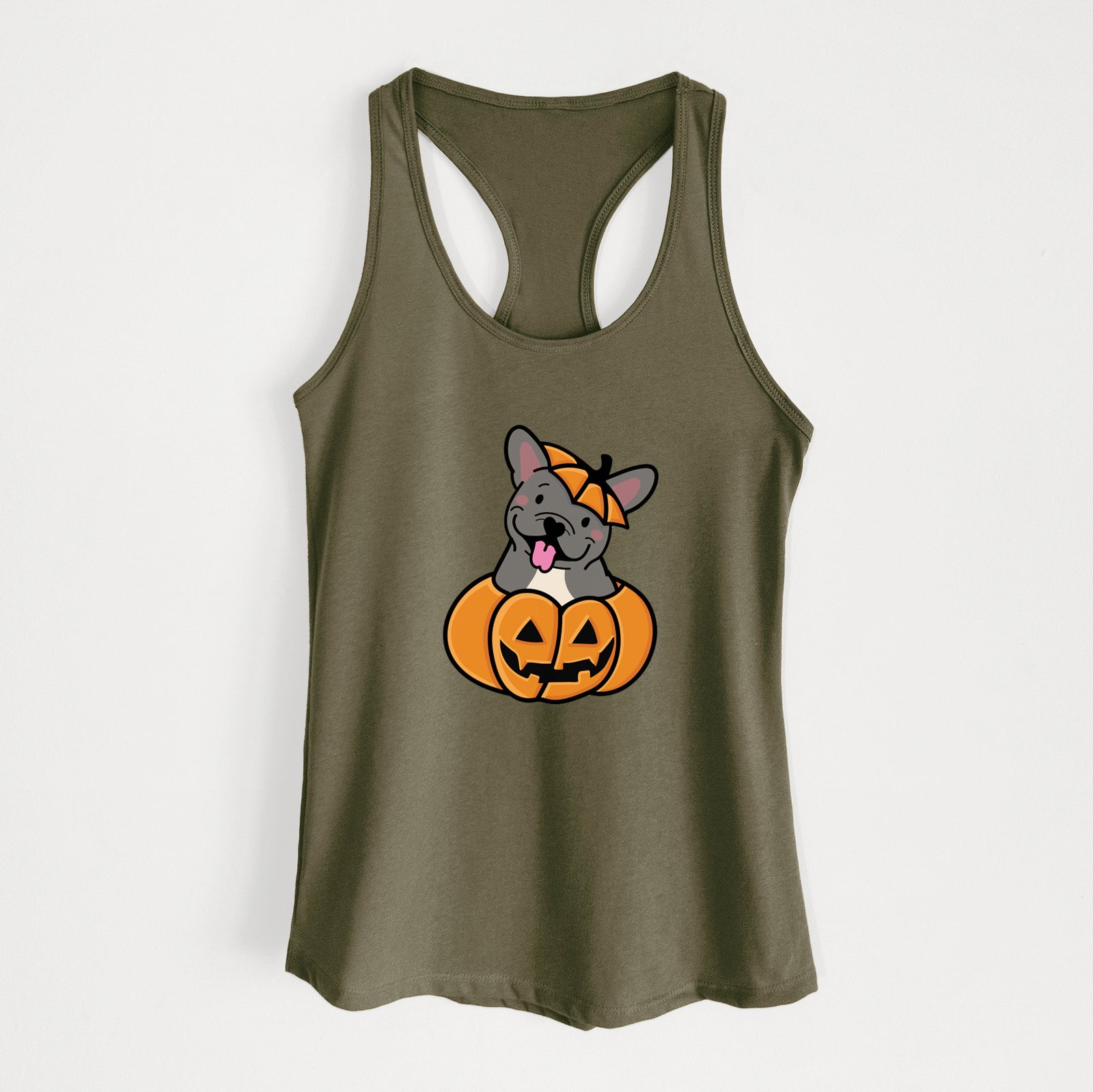 Pumpkin Pup - French Bulldog - Women's Racerback Tanktop