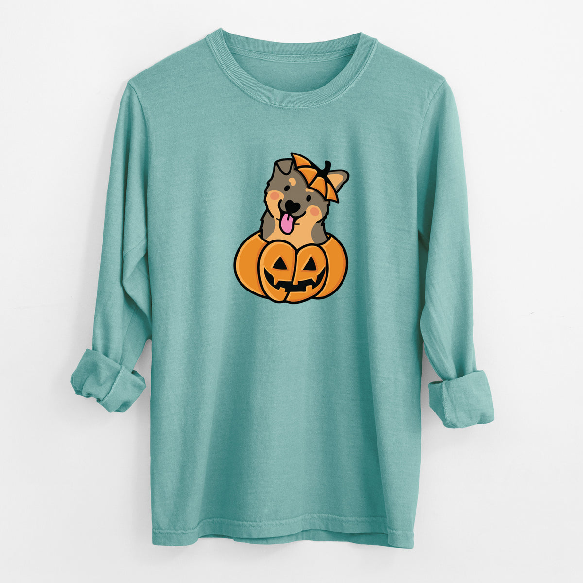 Pumpkin Pup - German Shepherd - Heavyweight 100% Cotton Long Sleeve