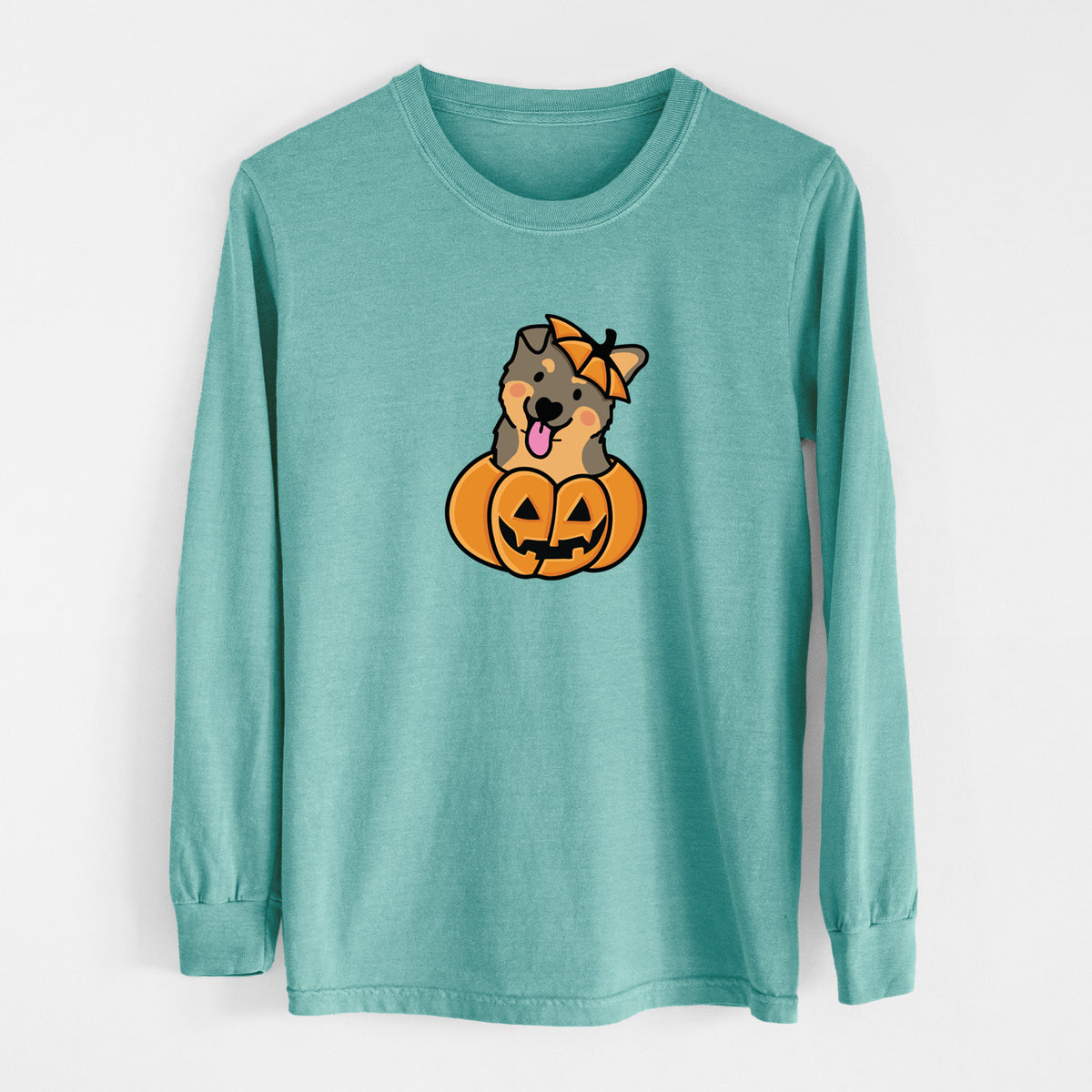 Pumpkin Pup - German Shepherd - Heavyweight 100% Cotton Long Sleeve