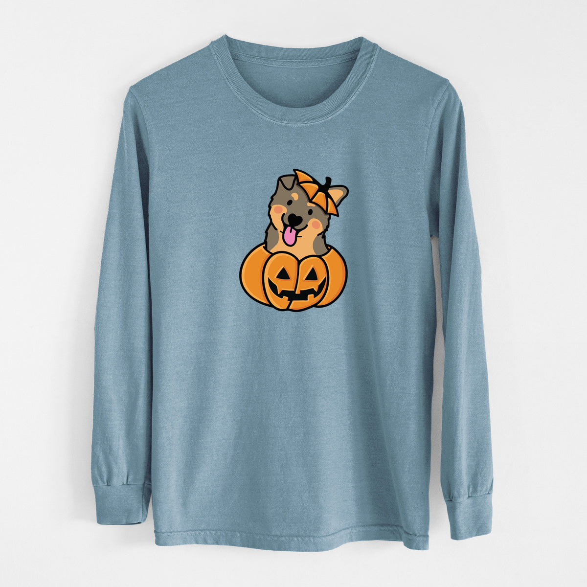 Pumpkin Pup - German Shepherd - Heavyweight 100% Cotton Long Sleeve