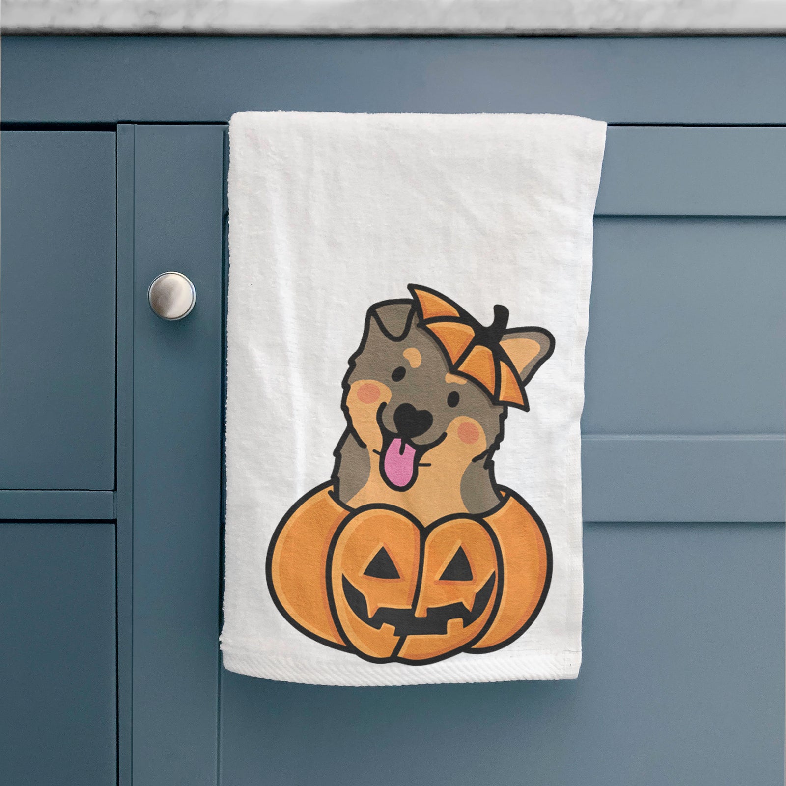 Pumpkin Pup - German Shepherd Hand Towel