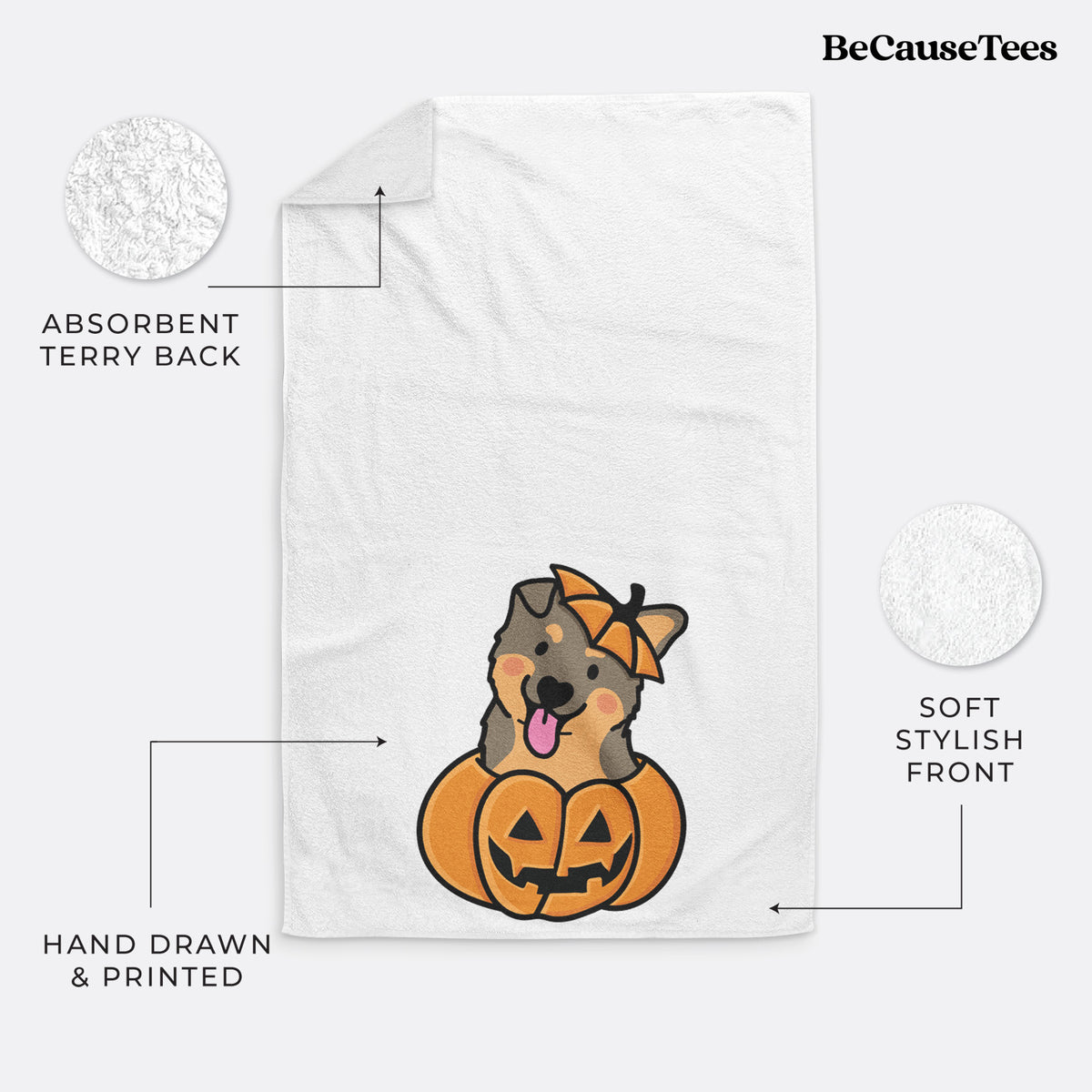 Pumpkin Pup - German Shepherd Hand Towel