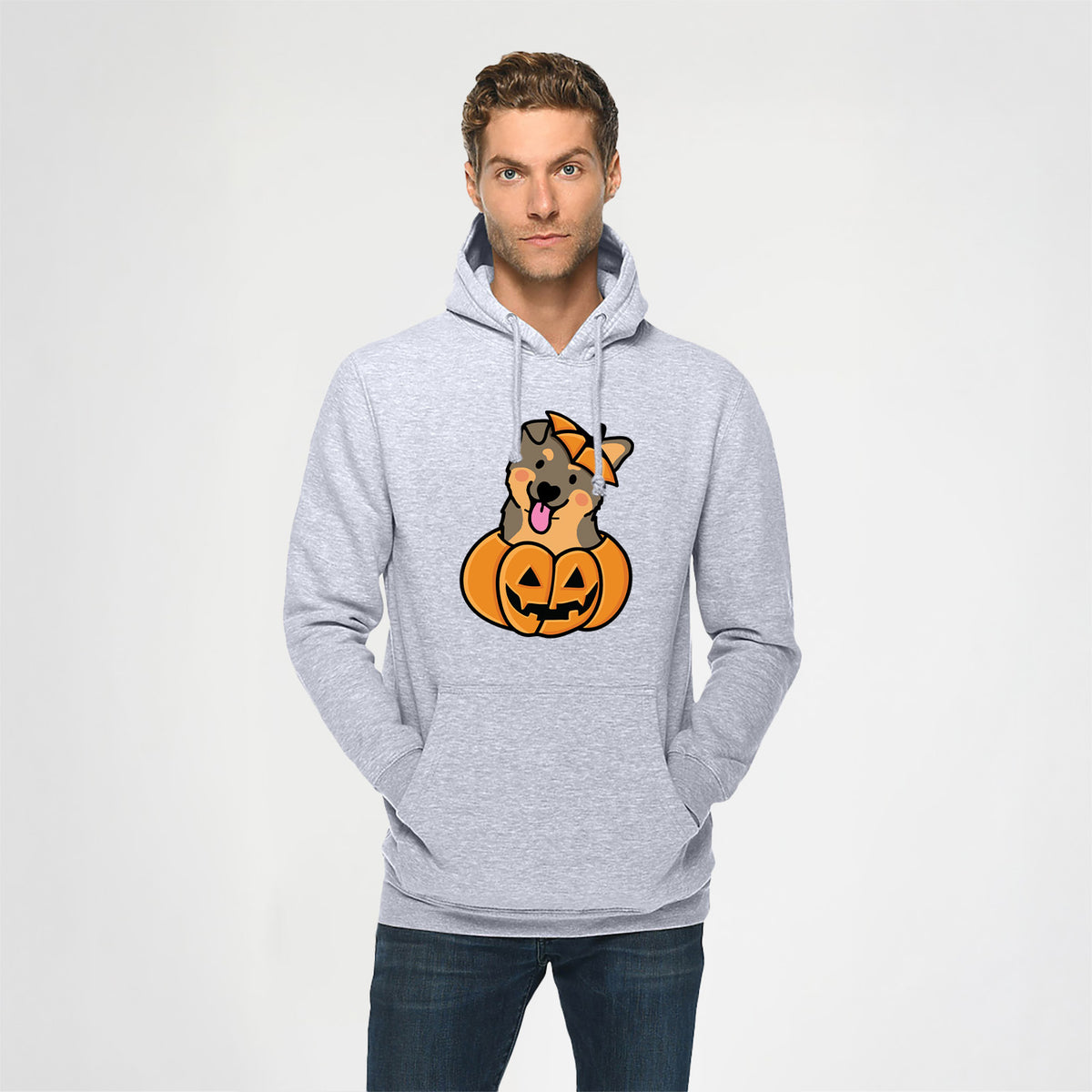 Pumpkin Pup - German Shepherd - Heavyweight Fleece Hoodie