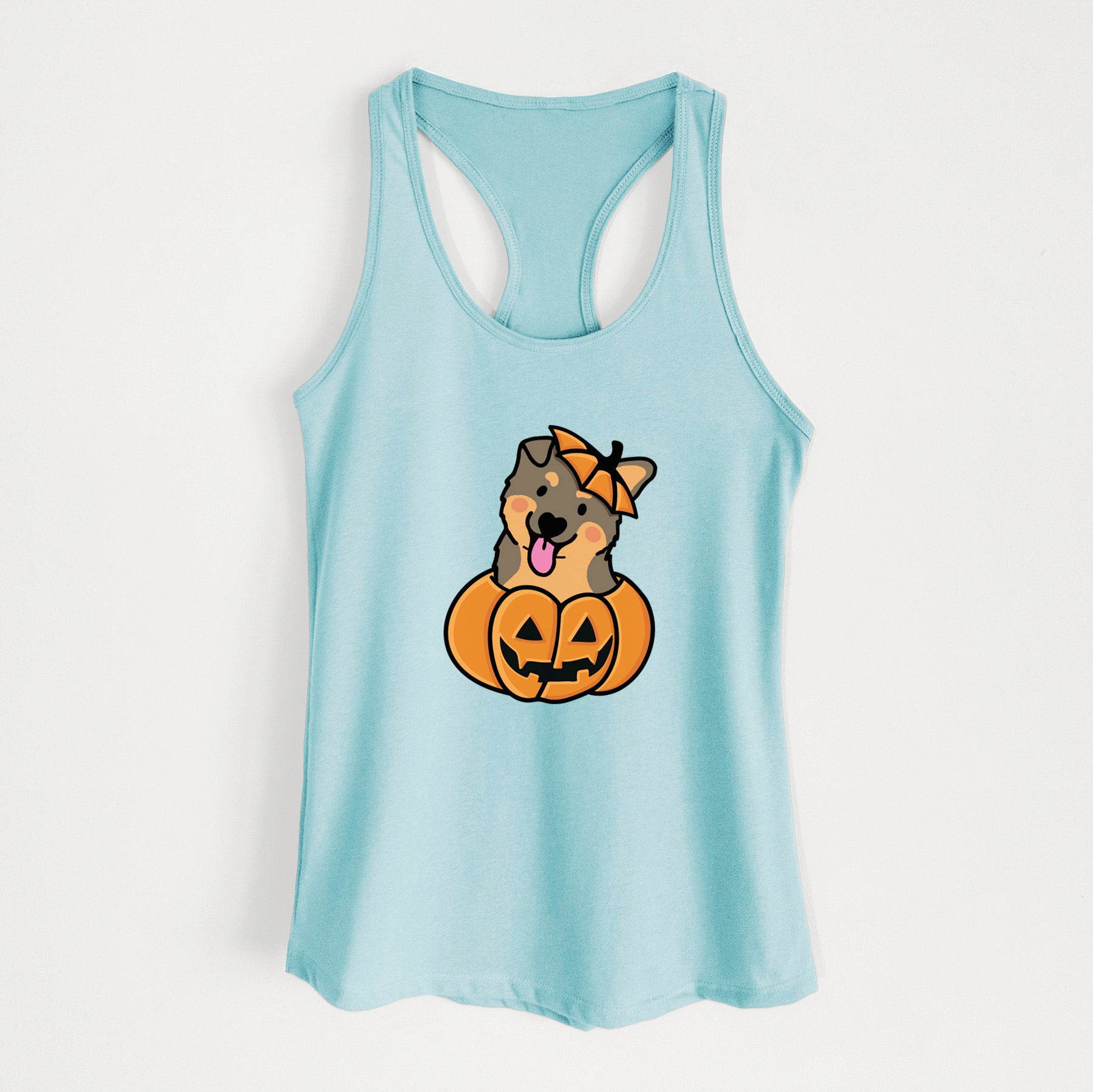 Pumpkin Pup - German Shepherd - Women's Racerback Tanktop