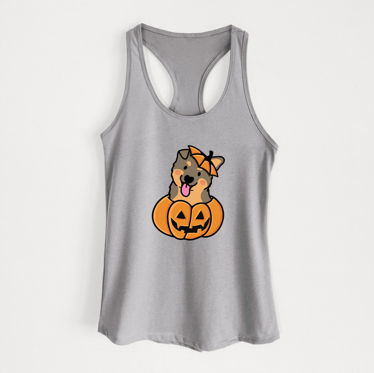 Pumpkin Pup - German Shepherd - Women's Racerback Tanktop
