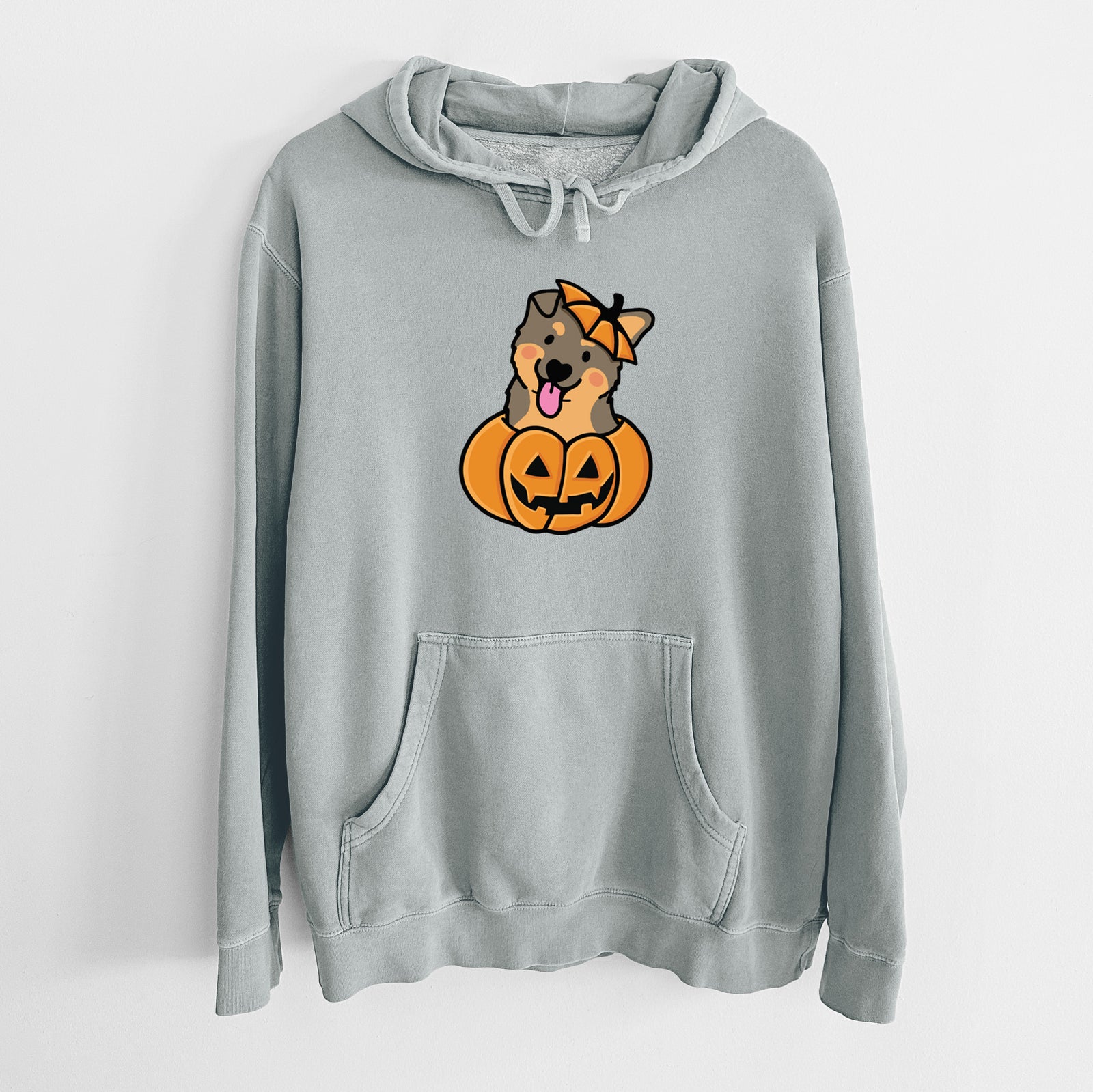 Pumpkin Pup - German Shepherd - Unisex Pigment Dyed Hoodie