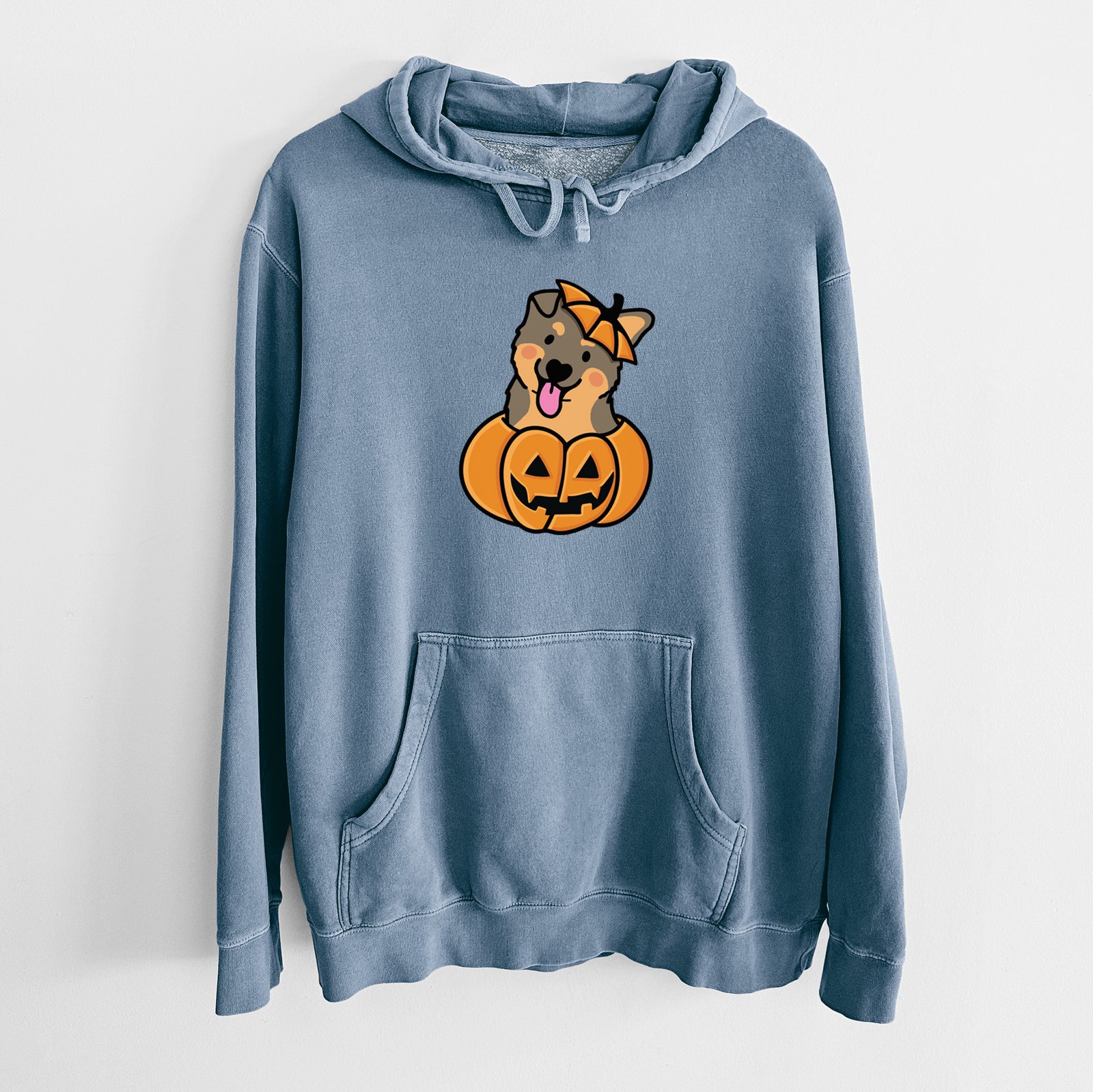 Pumpkin Pup - German Shepherd - Unisex Pigment Dyed Hoodie