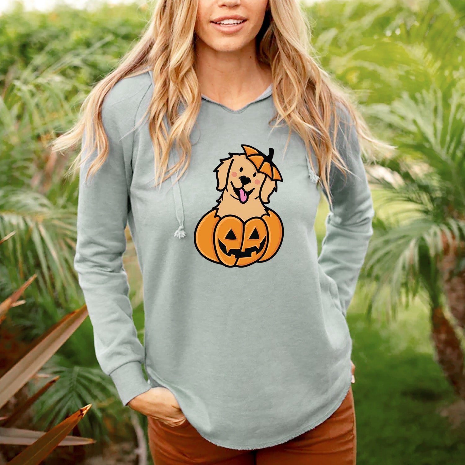Pumpkin Pup - Golden Retriever - Cali Wave Hooded Sweatshirt