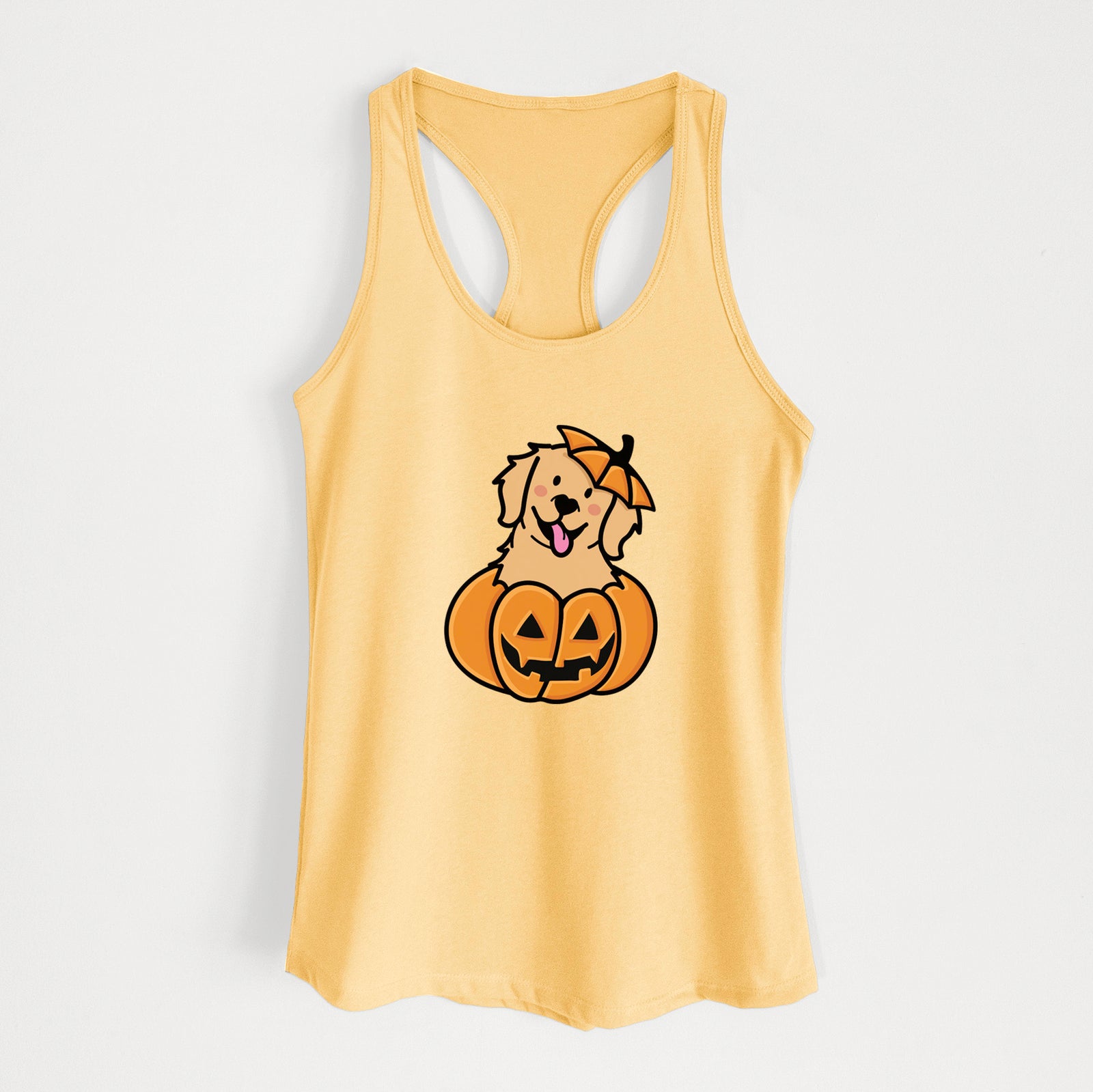 Pumpkin Pup - Golden Retriever - Women's Racerback Tanktop