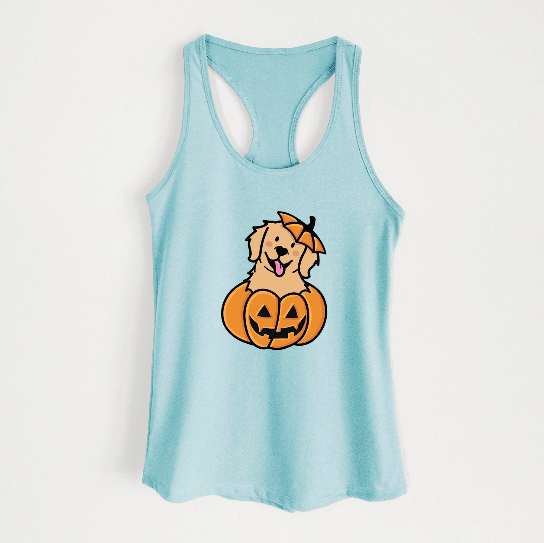 Pumpkin Pup - Golden Retriever - Women's Racerback Tanktop