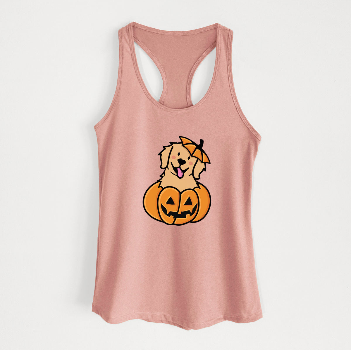 Pumpkin Pup - Golden Retriever - Women's Racerback Tanktop