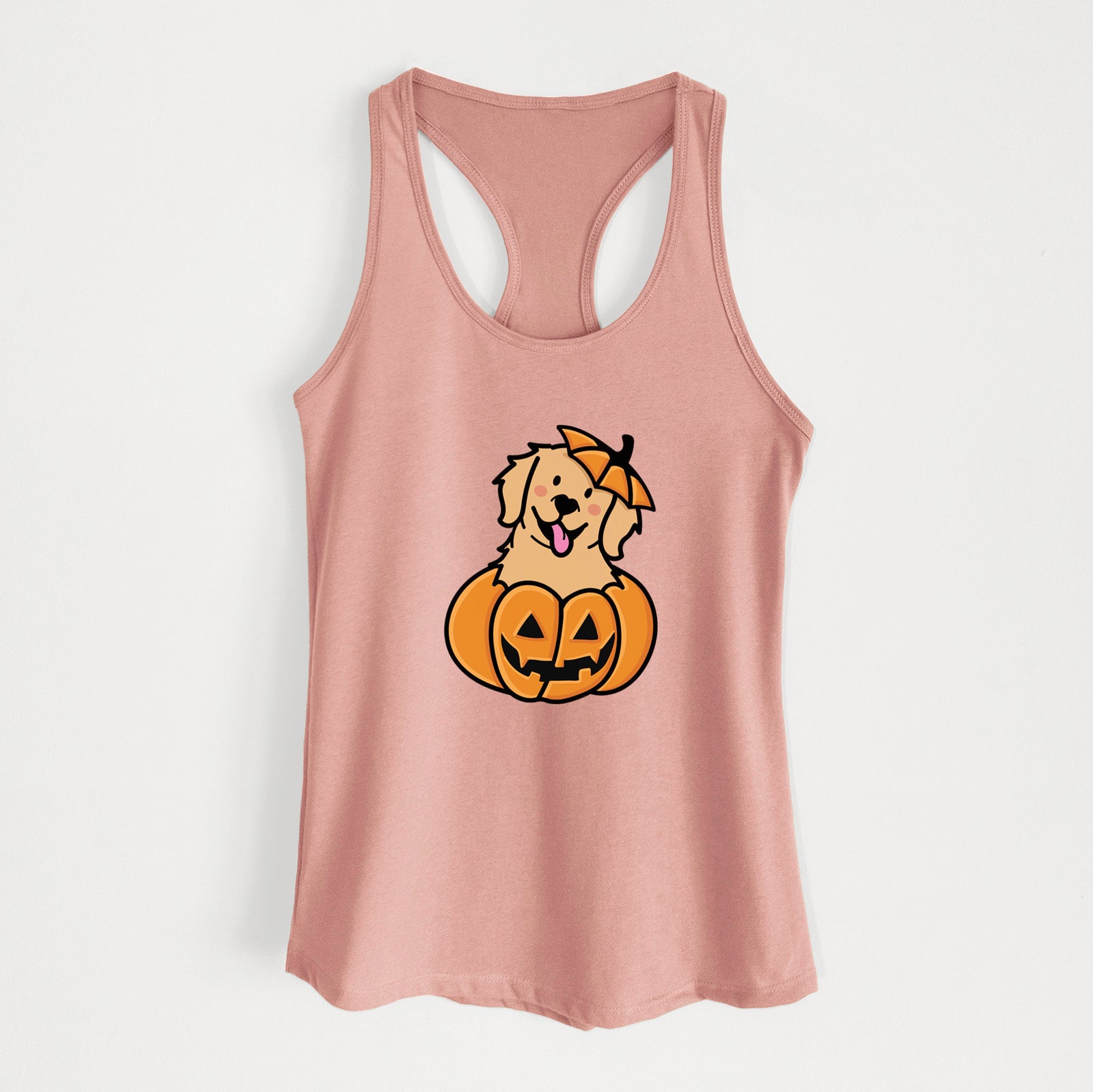 Pumpkin Pup - Golden Retriever - Women's Racerback Tanktop
