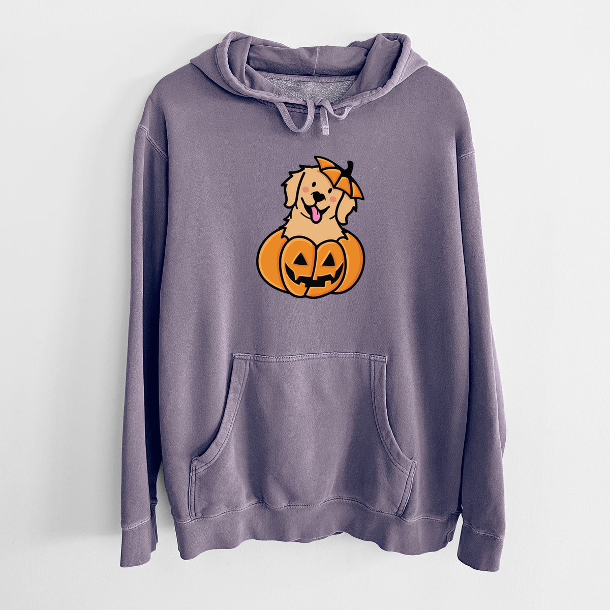 Pumpkin Pup - Golden Retriever - Unisex Pigment Dyed Hoodie