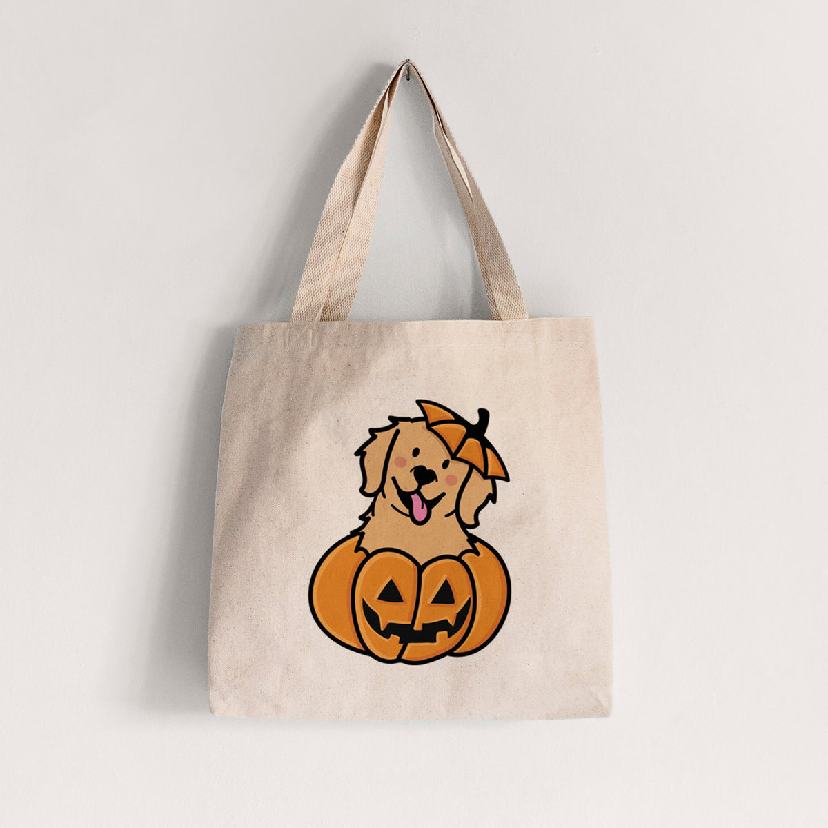 Pumpkin Pup - Golden Retriever - Tote Bag