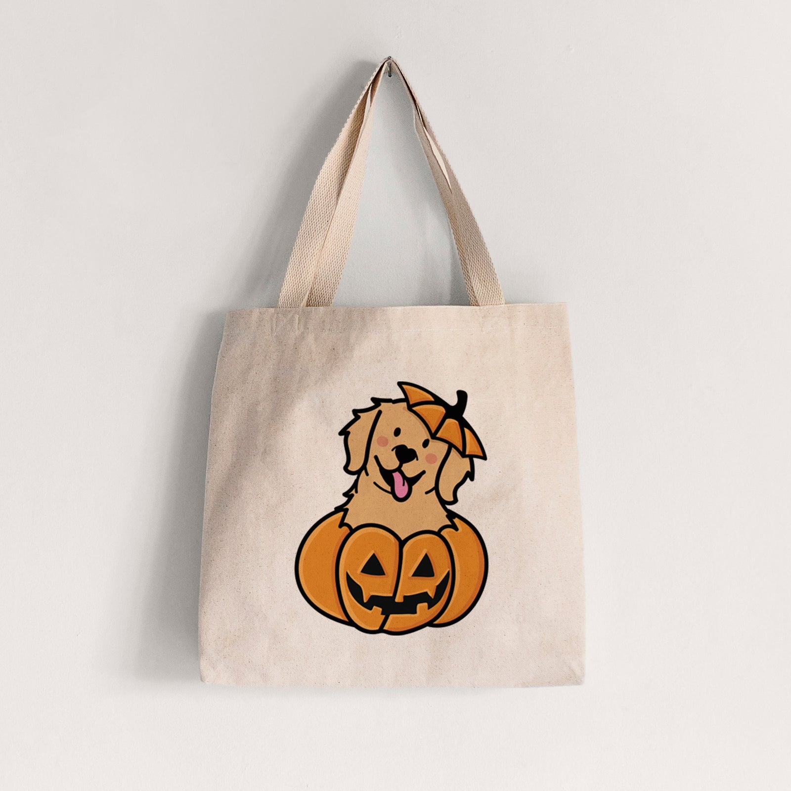 Pumpkin Pup - Golden Retriever - Tote Bag