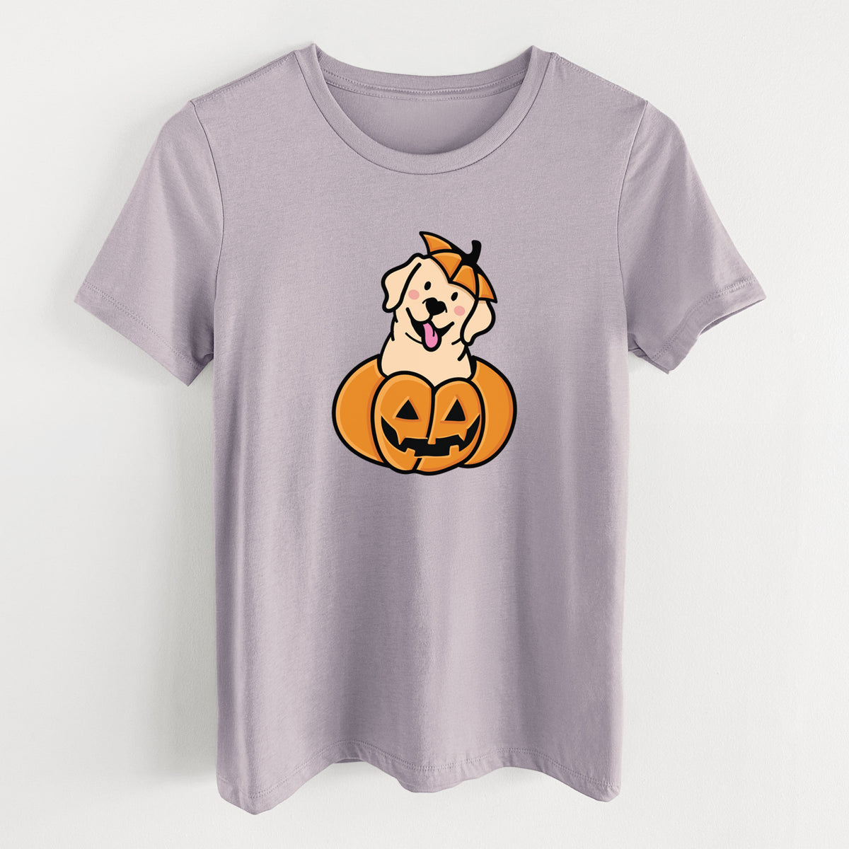 Pumpkin Pup - Labrador Retriever - Women's Lightweight Relaxed Fit 100% Cotton Crewneck