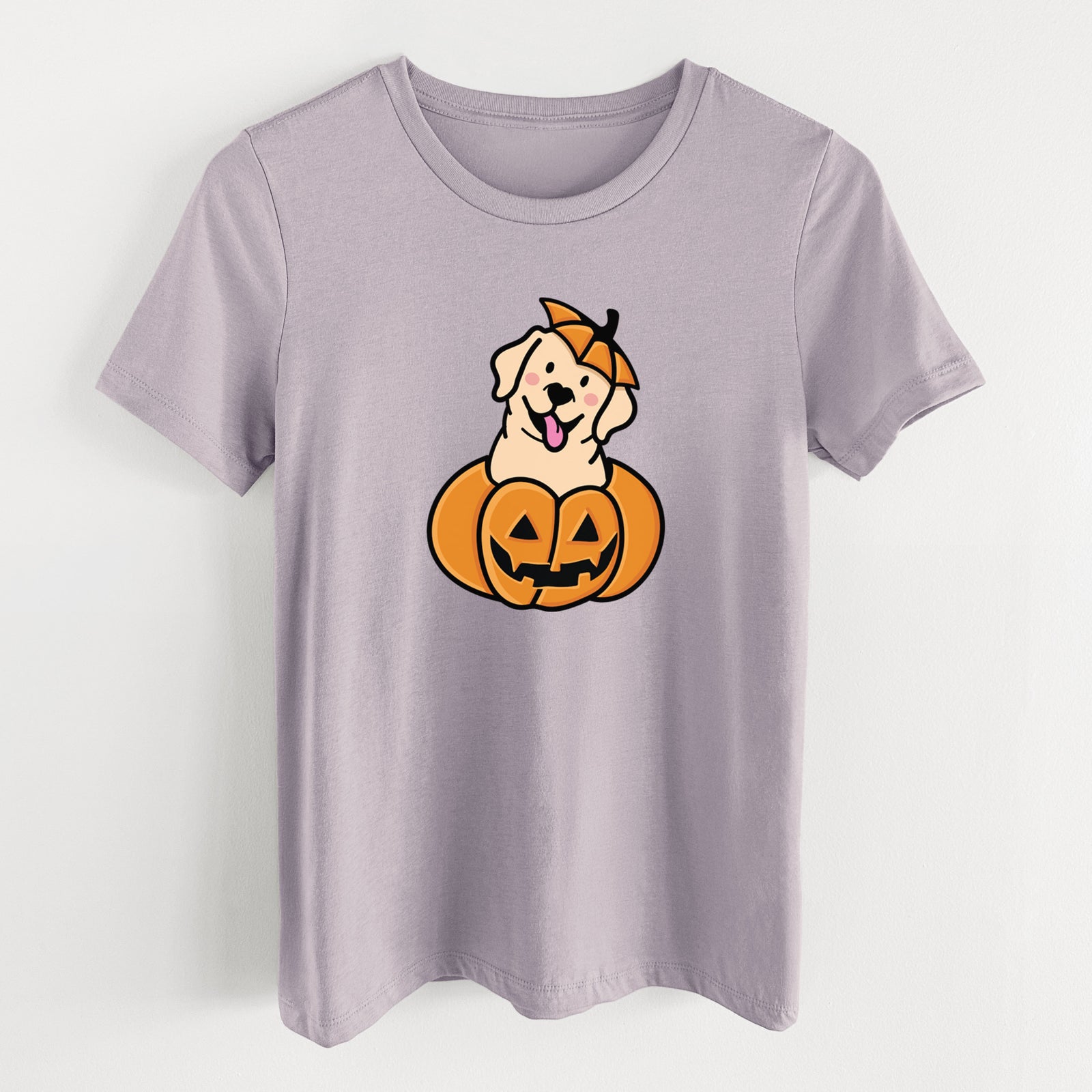 Pumpkin Pup - Labrador Retriever - Women's Lightweight Relaxed Fit 100% Cotton Crewneck