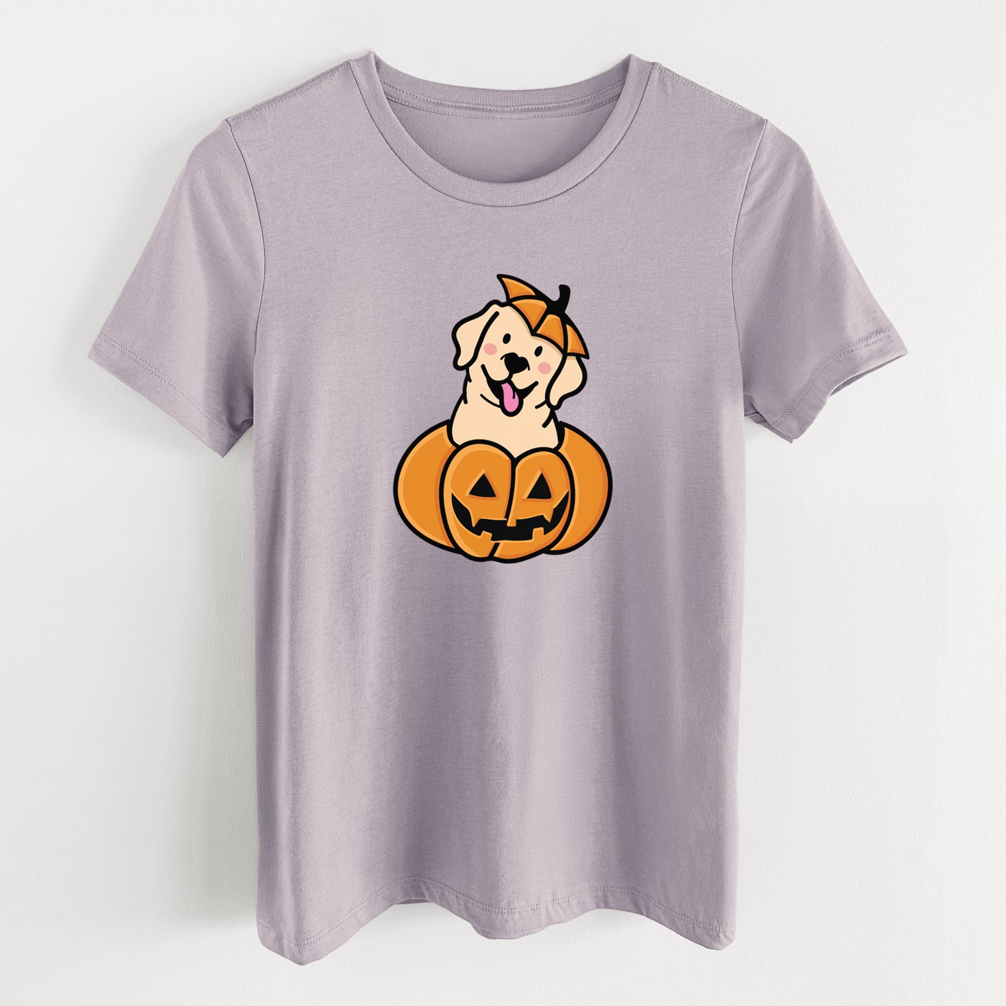 Pumpkin Pup - Labrador Retriever - Women's Lightweight Relaxed Fit 100% Cotton Crewneck