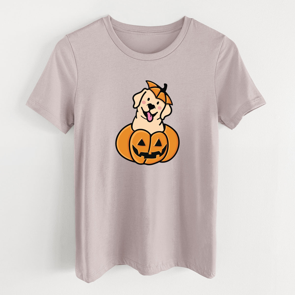 Pumpkin Pup - Labrador Retriever - Women's Lightweight Relaxed Fit 100% Cotton Crewneck