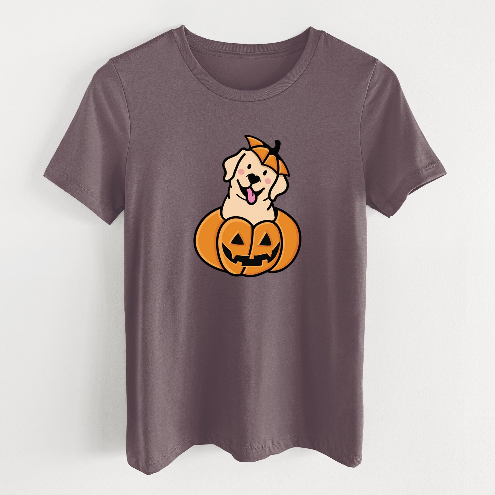 Pumpkin Pup - Labrador Retriever - Women's Lightweight Relaxed Fit 100% Cotton Crewneck