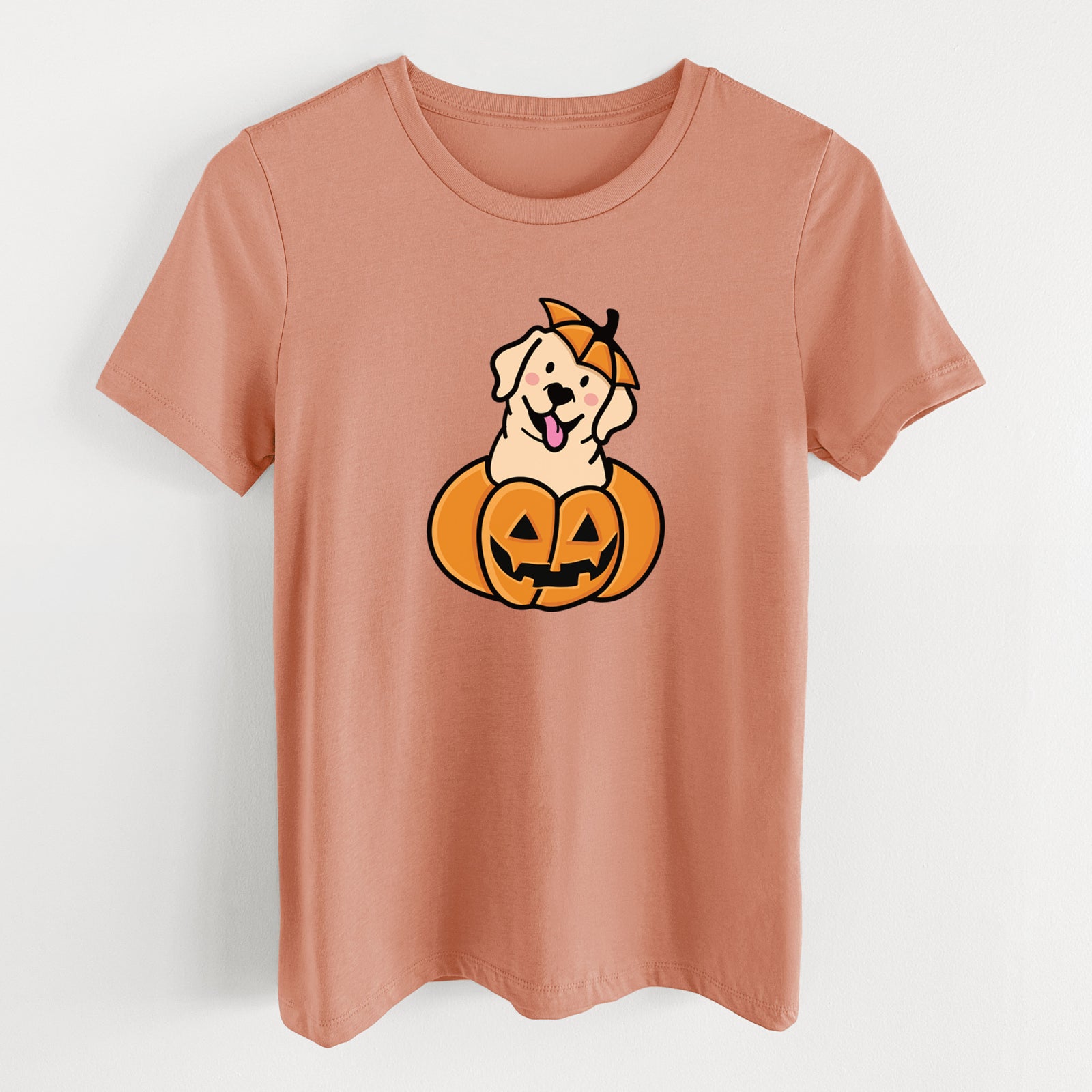 Pumpkin Pup - Labrador Retriever - Women's Lightweight Relaxed Fit 100% Cotton Crewneck
