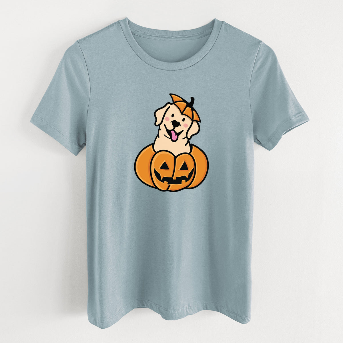 Pumpkin Pup - Labrador Retriever - Women's Lightweight Relaxed Fit 100% Cotton Crewneck