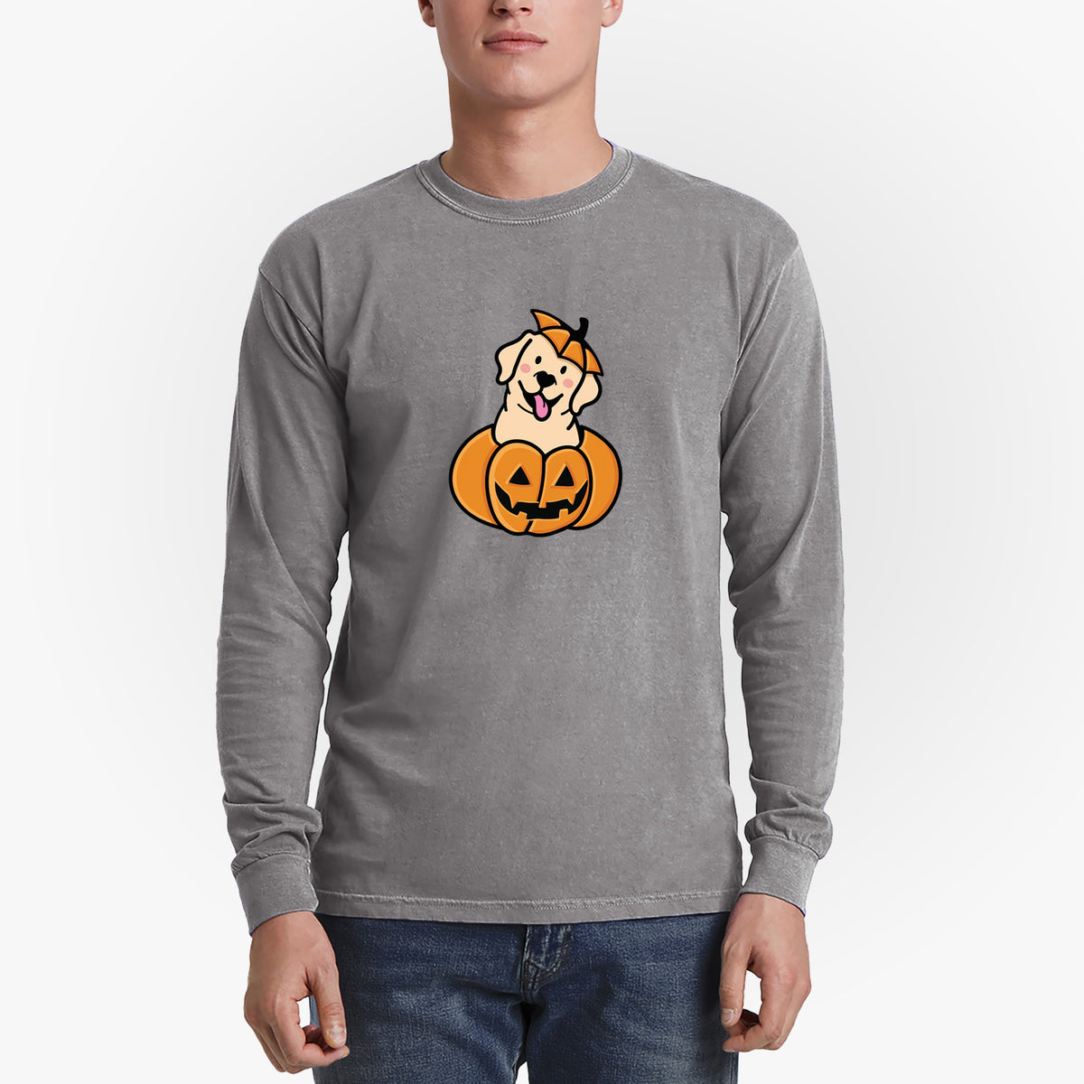 Pumpkin Pup - Labrador Retriever - Heavyweight 100% Cotton Long Sleeve