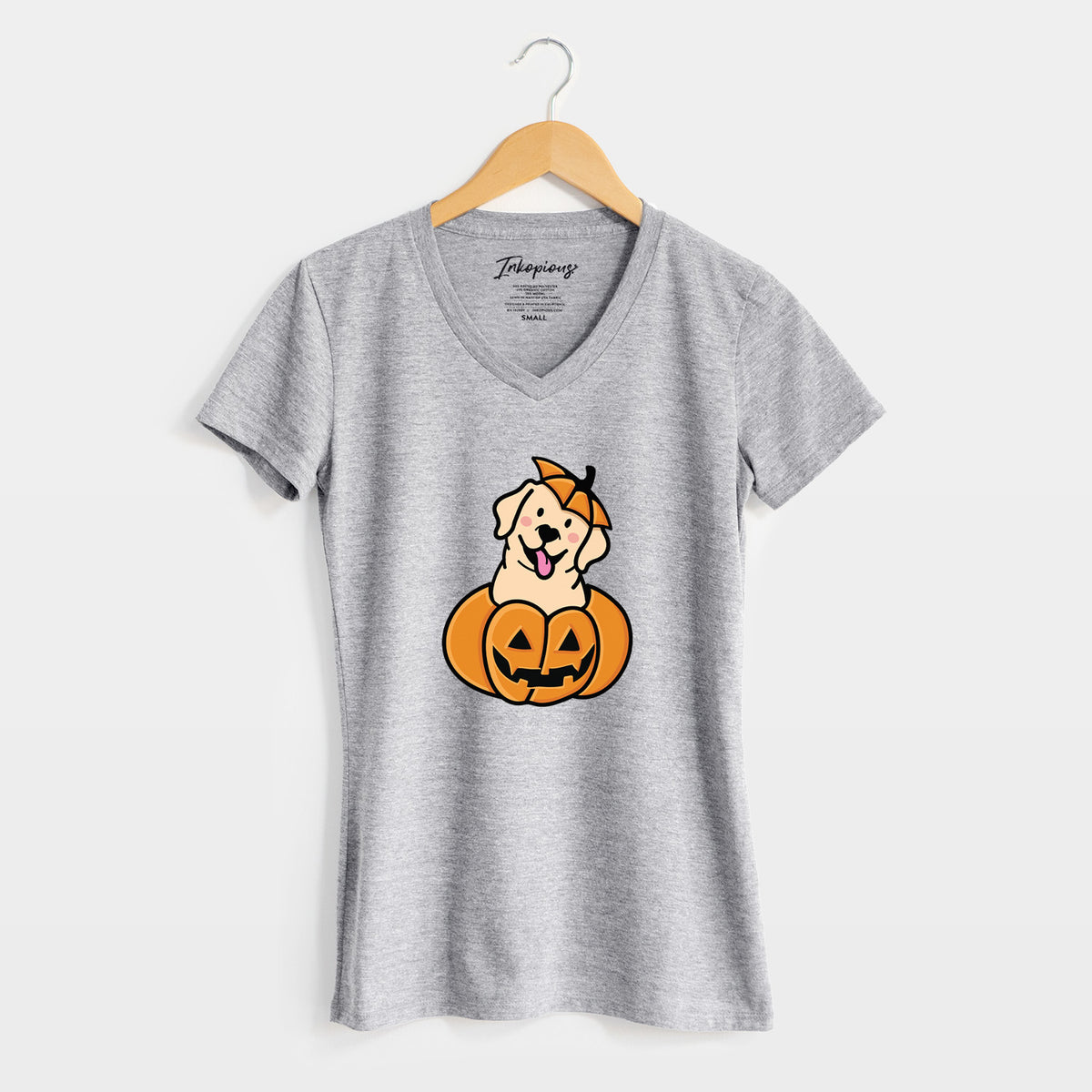 Pumpkin Pup - Labrador Retriever - Women's Perfect V-neck Shirt