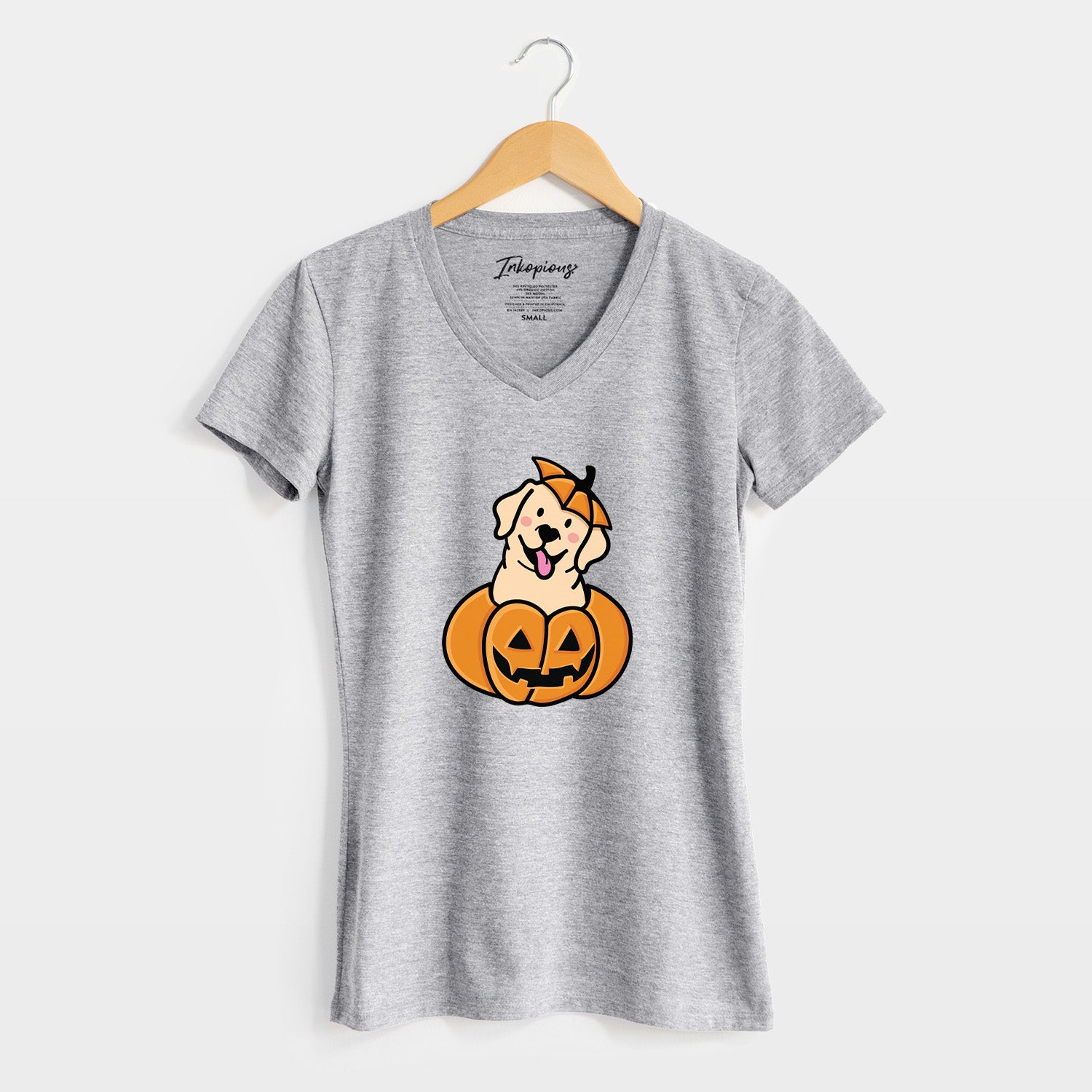 Pumpkin Pup - Labrador Retriever - Women's Perfect V-neck Shirt