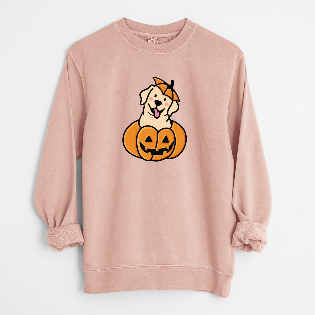 Pumpkin Pup - Labrador Retriever - Unisex Pigment Dyed Crew Sweatshirt