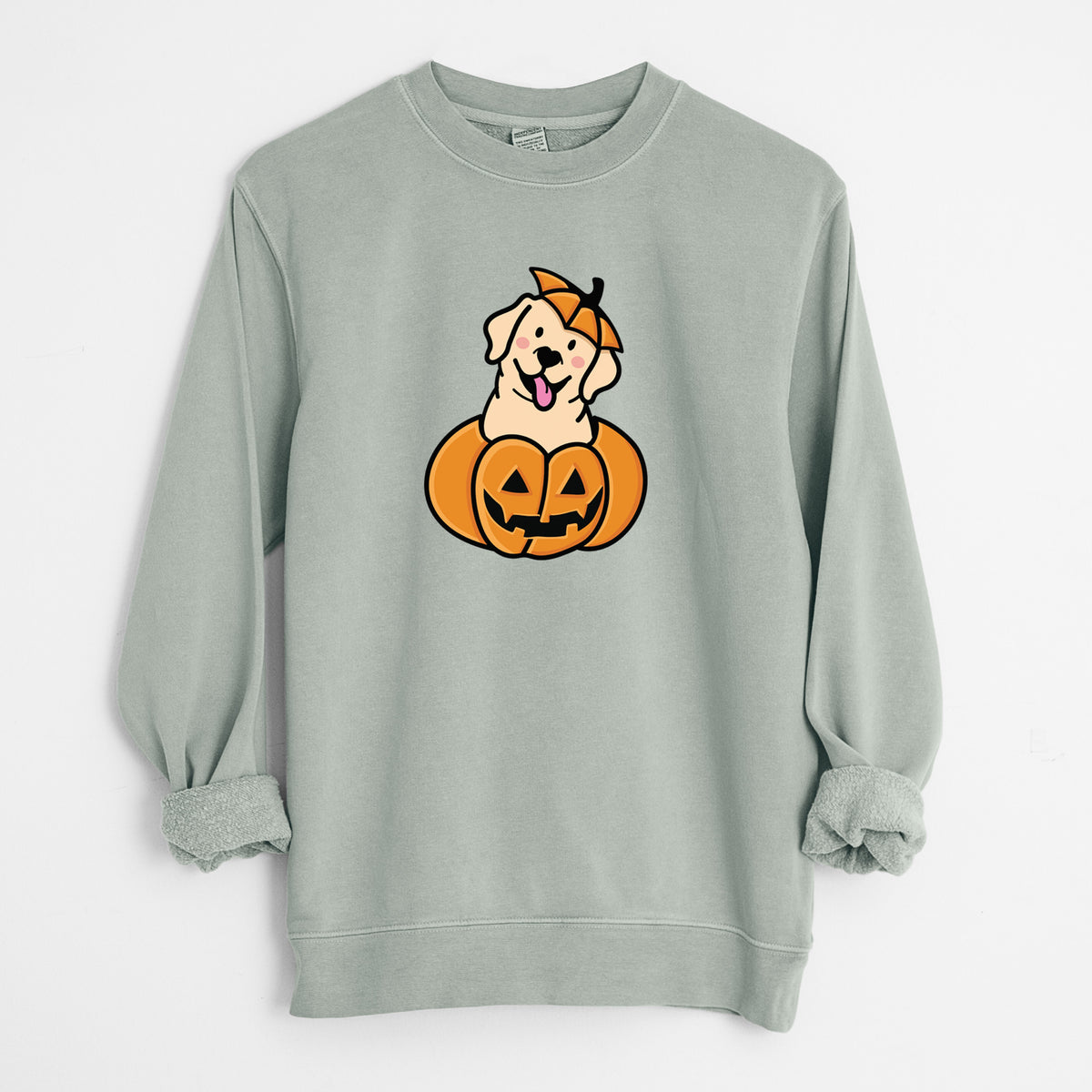 Pumpkin Pup - Labrador Retriever - Unisex Pigment Dyed Crew Sweatshirt