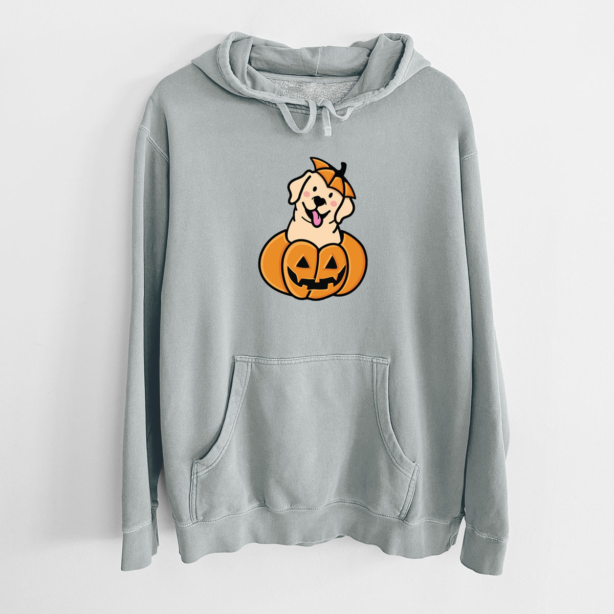 Pumpkin Pup - Labrador Retriever - Unisex Pigment Dyed Hoodie