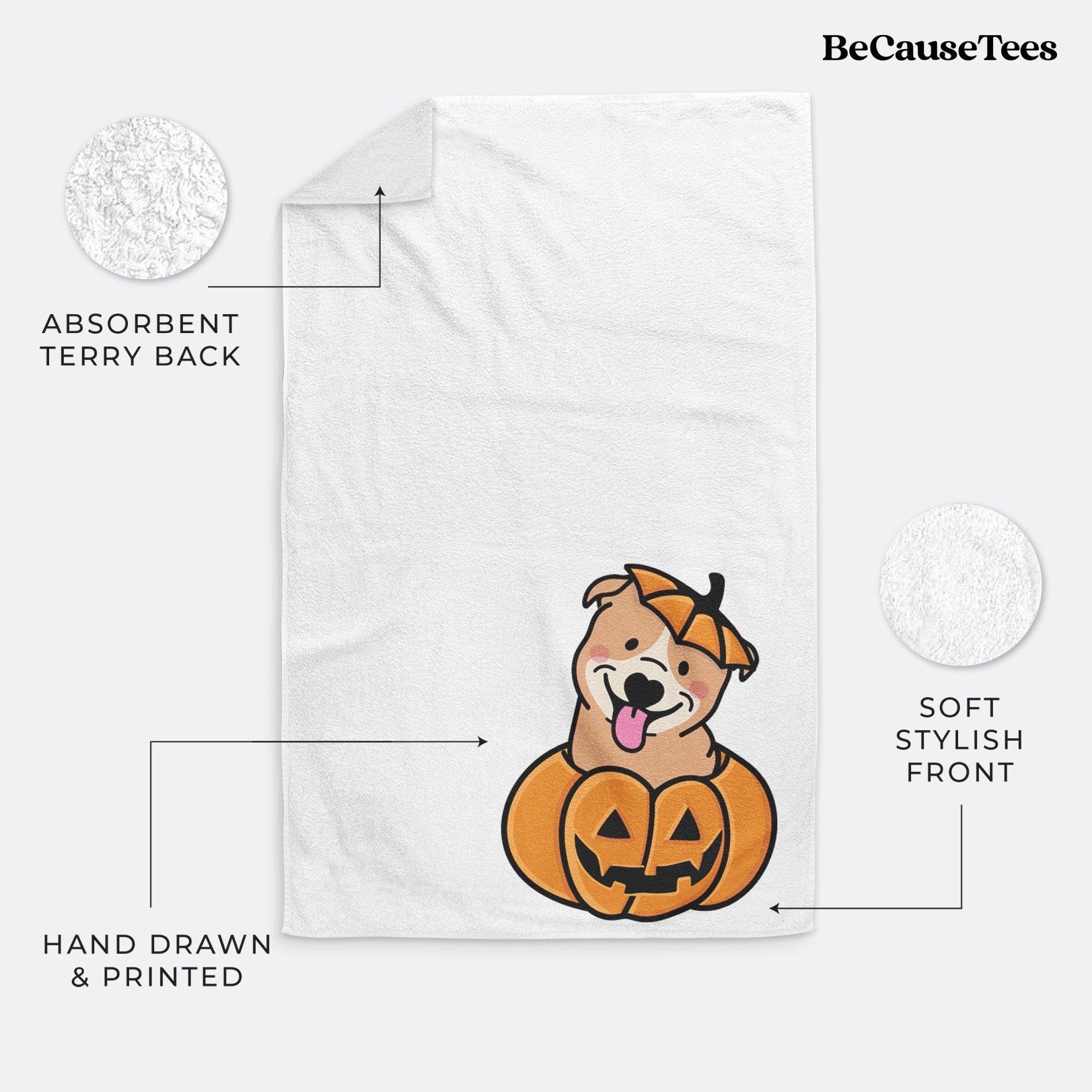 Pumpkin Pup - Pitbull Hand Towel