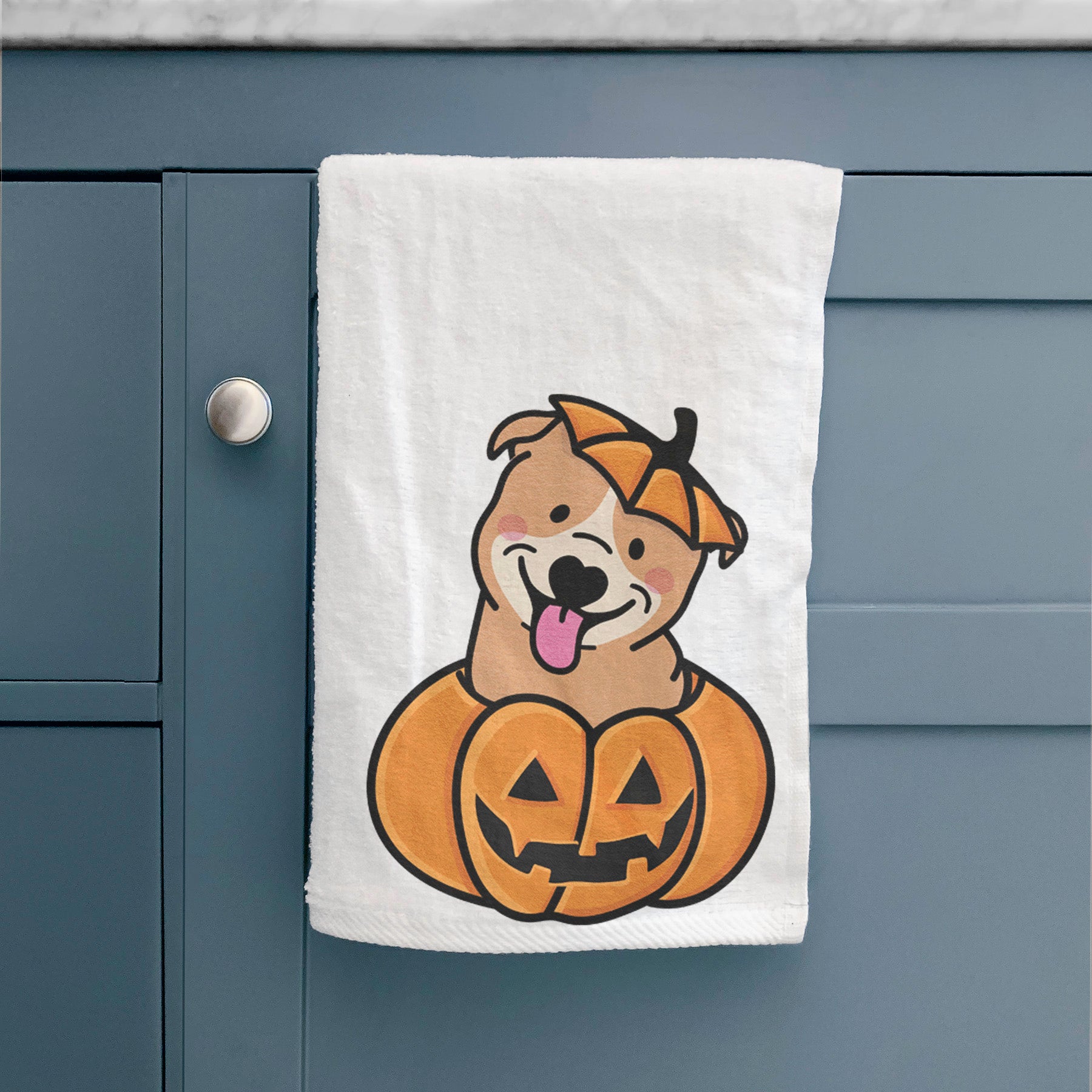 Pumpkin Pup - Pitbull Hand Towel