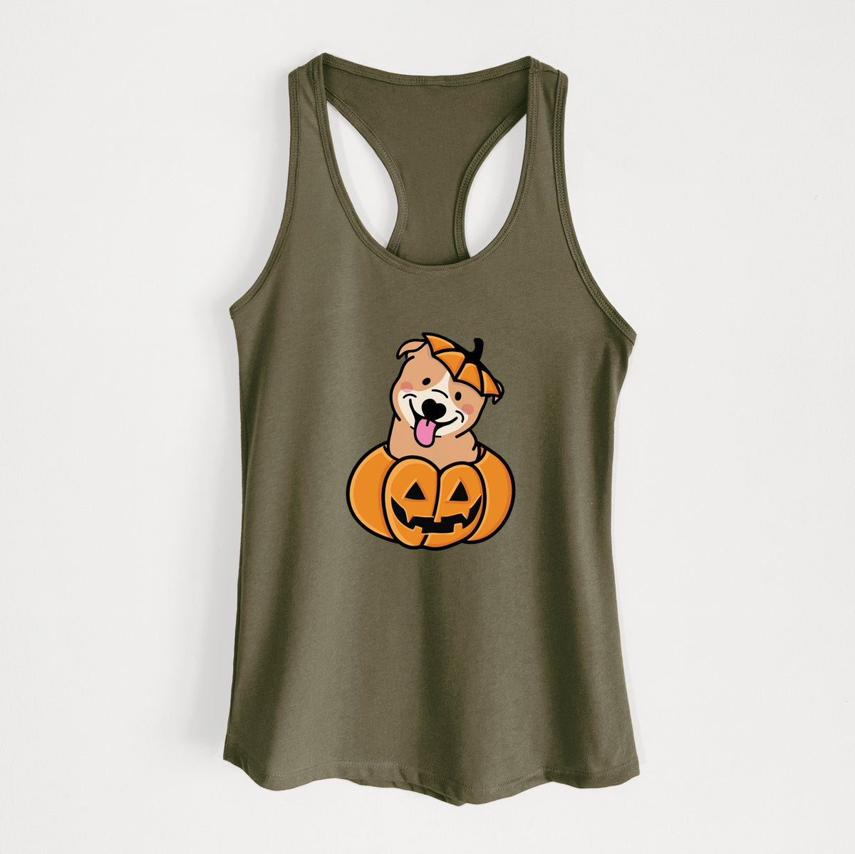Pumpkin Pup - Pitbull - Women's Racerback Tanktop