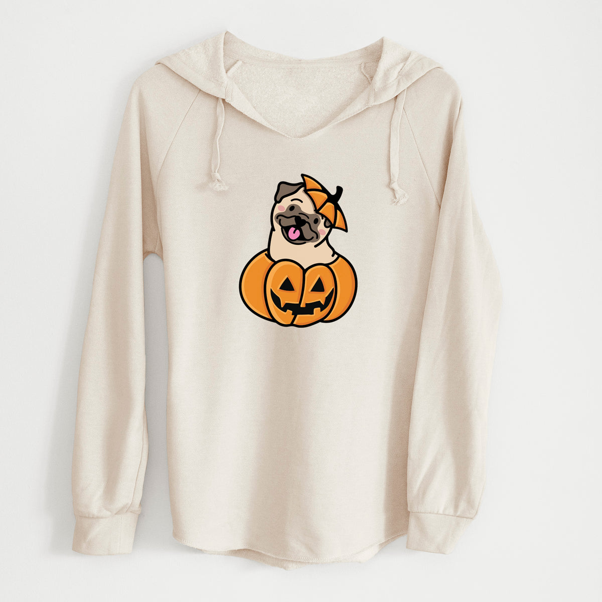 Pumpkin Pup - Pug - Cali Wave Hooded Sweatshirt