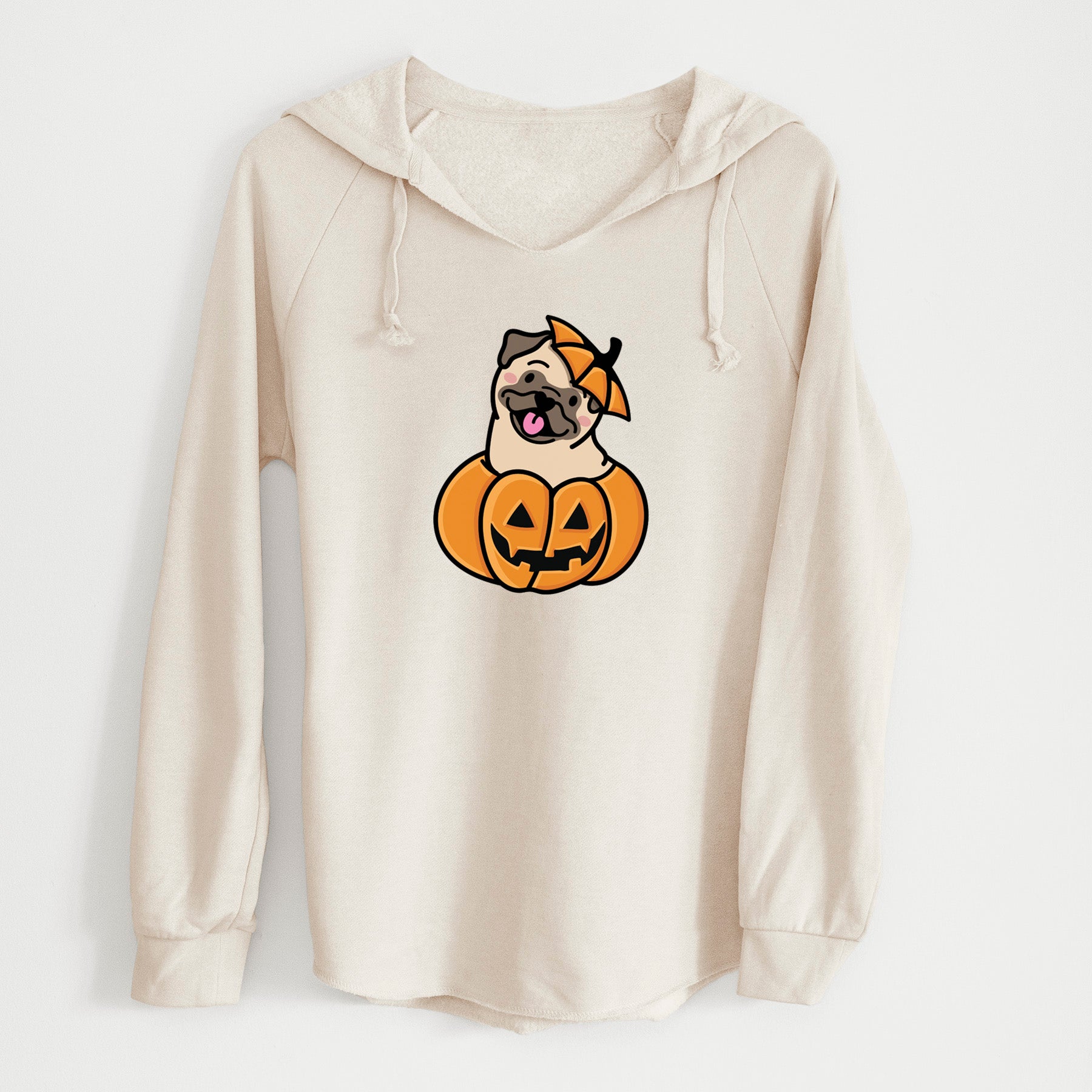 Pumpkin Pup - Pug - Cali Wave Hooded Sweatshirt