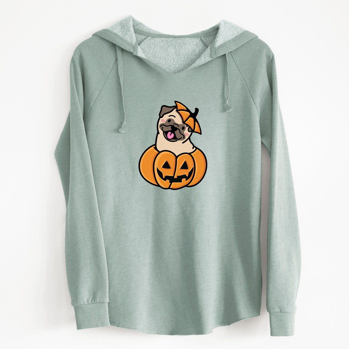 Pumpkin Pup - Pug - Cali Wave Hooded Sweatshirt
