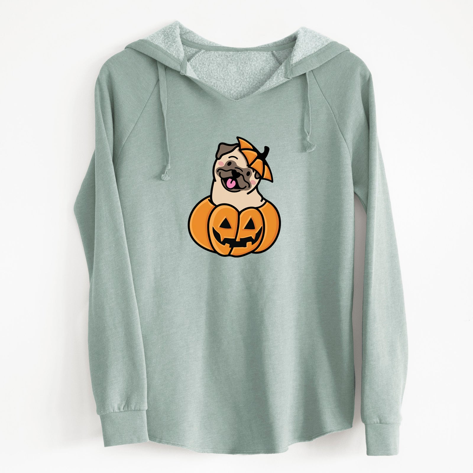 Pumpkin Pup - Pug - Cali Wave Hooded Sweatshirt